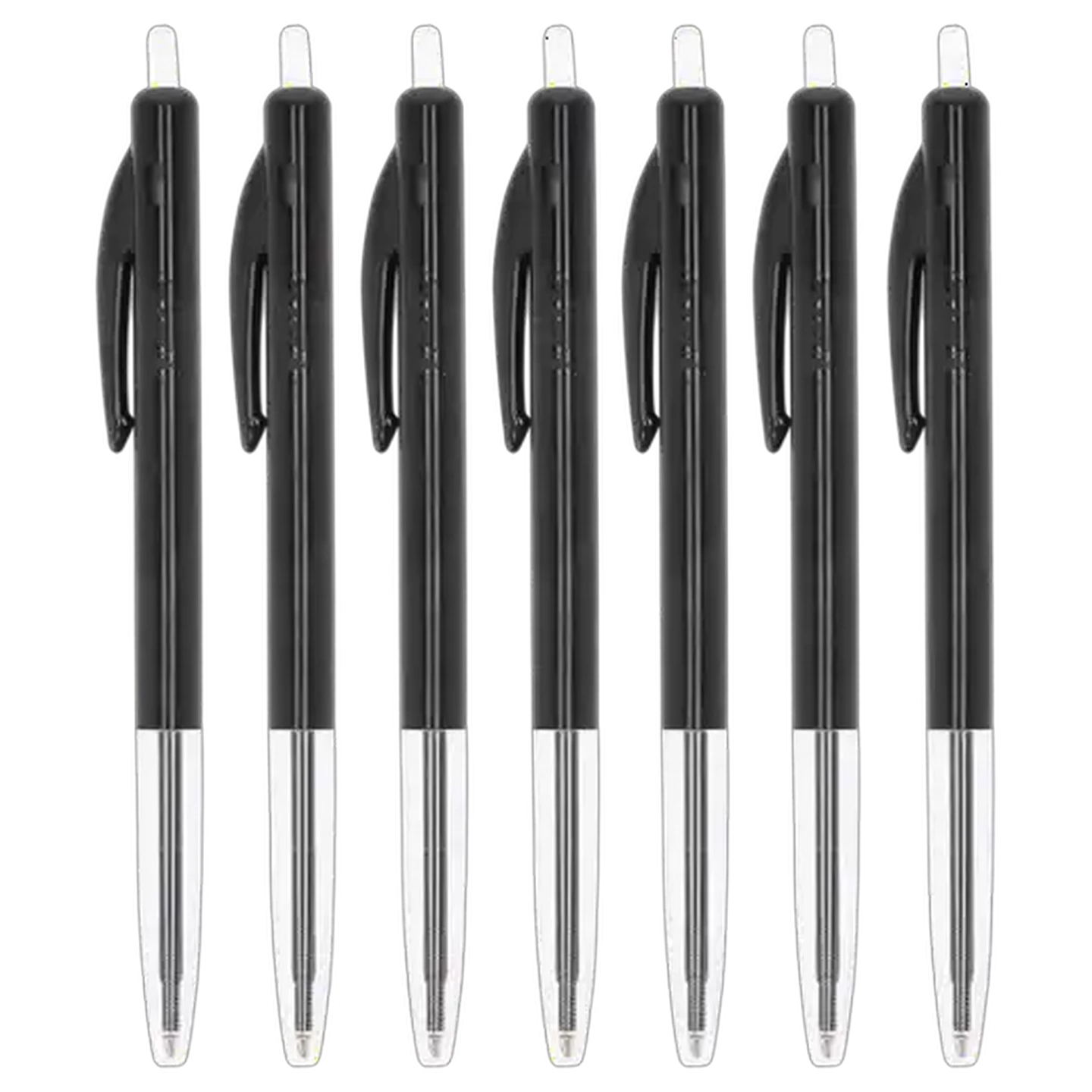 Image of BIC Clic Black Retractable Medium Ball Pen 7-Pack