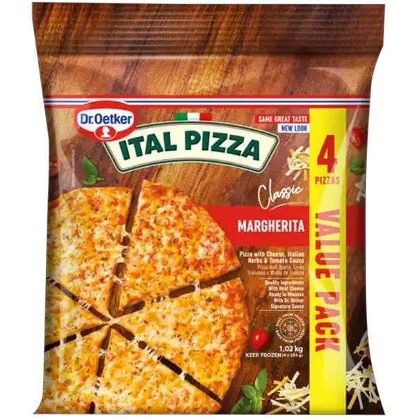 Dr. Oetker Ital Pizza Classic Margherita Frozen Margherita Pizza 4 Pack