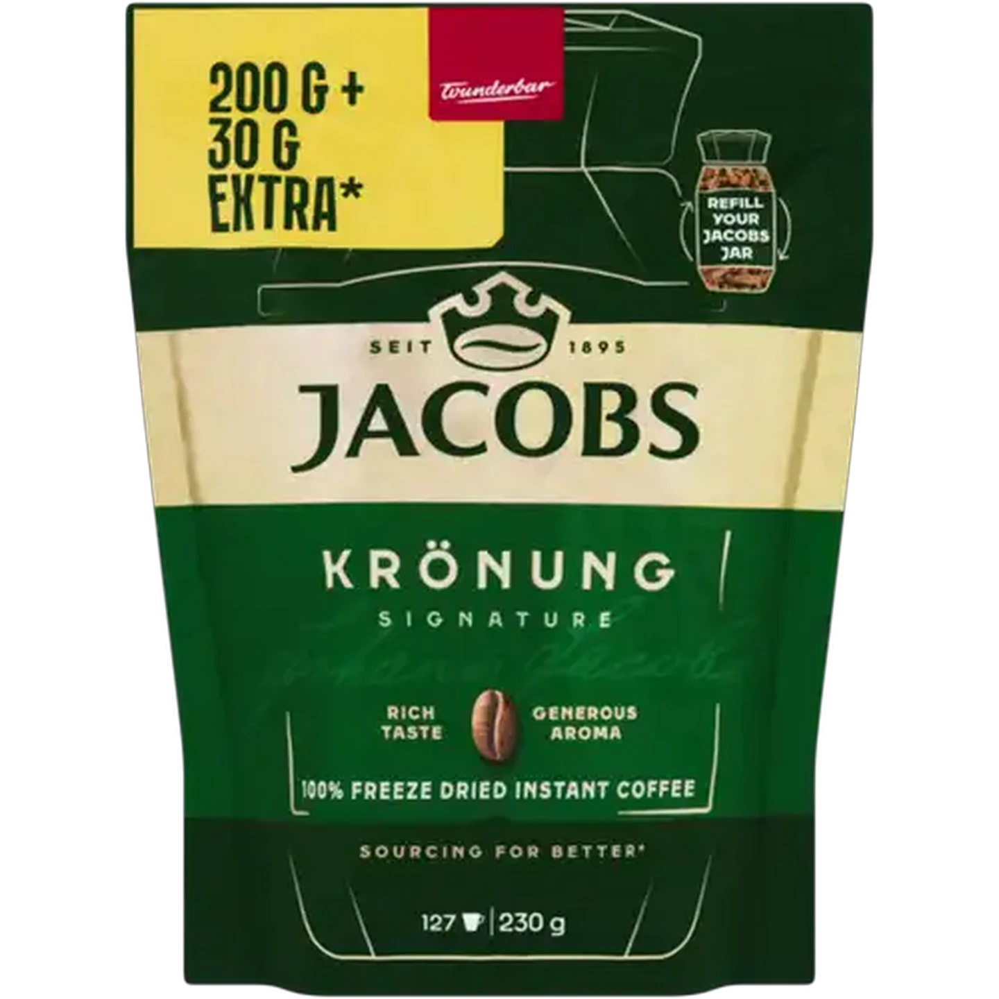 Image of Jacobs Krönung Freeze Dried Instant Coffee 230g
