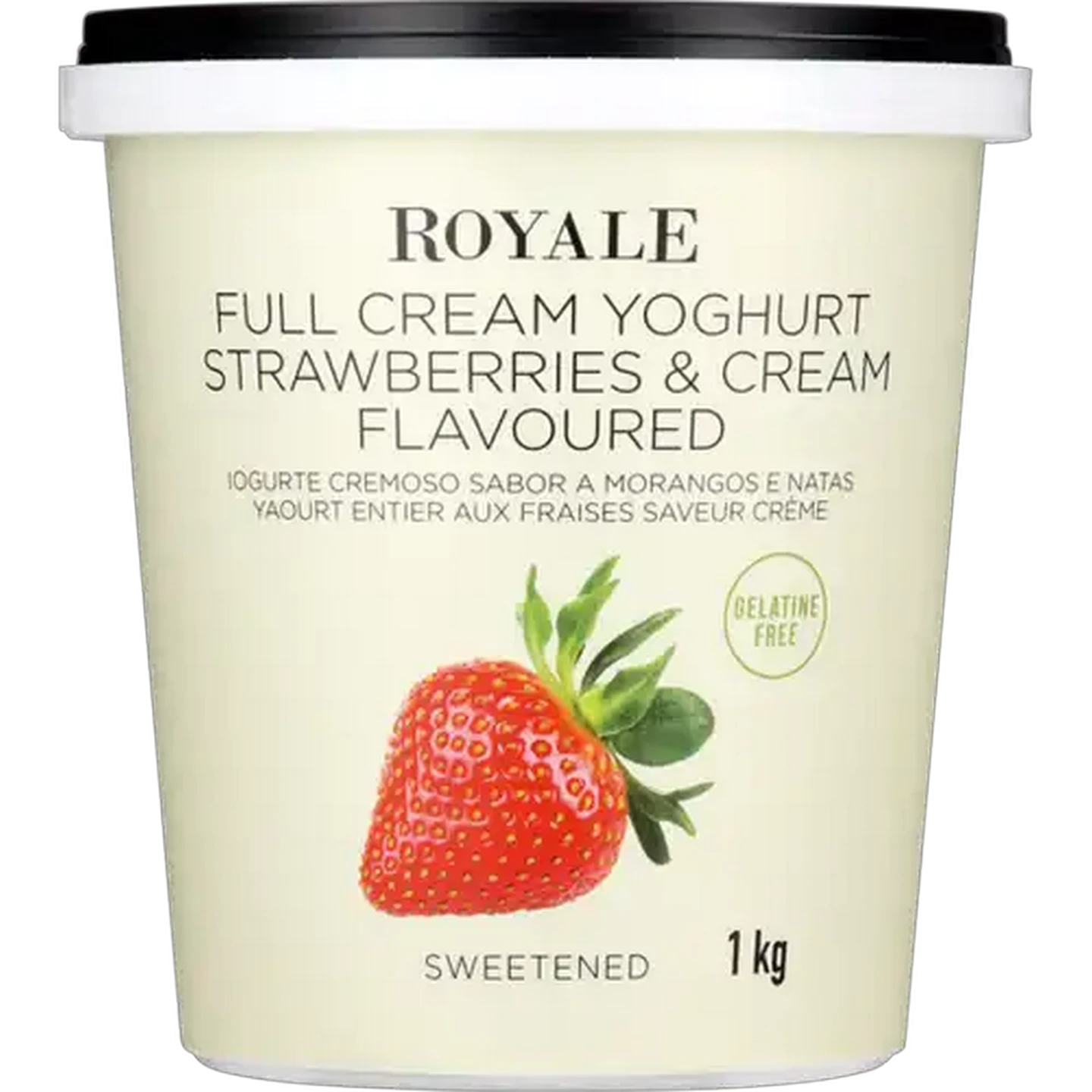 Image of Royale Strawberries & Cream Full Cream Yoghurt 1kg