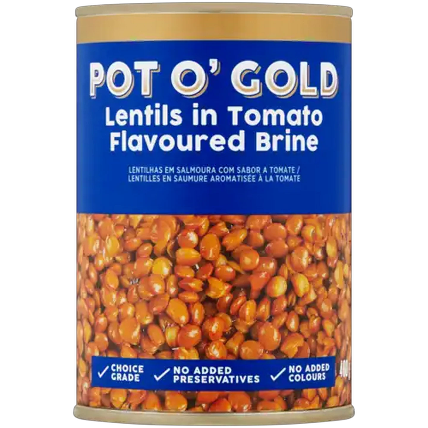 Image of Pot O' Gold Lentils in Tomato Flavoured Brine 400g