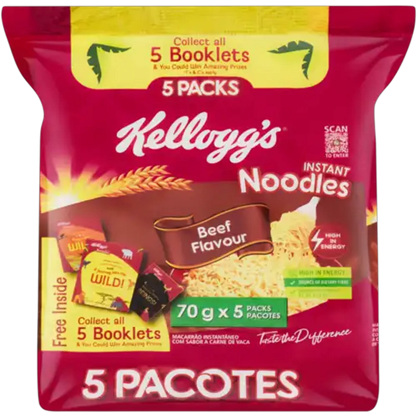 Image of Kellogg's Beef Flavour Instant Noodles 5 x 70g