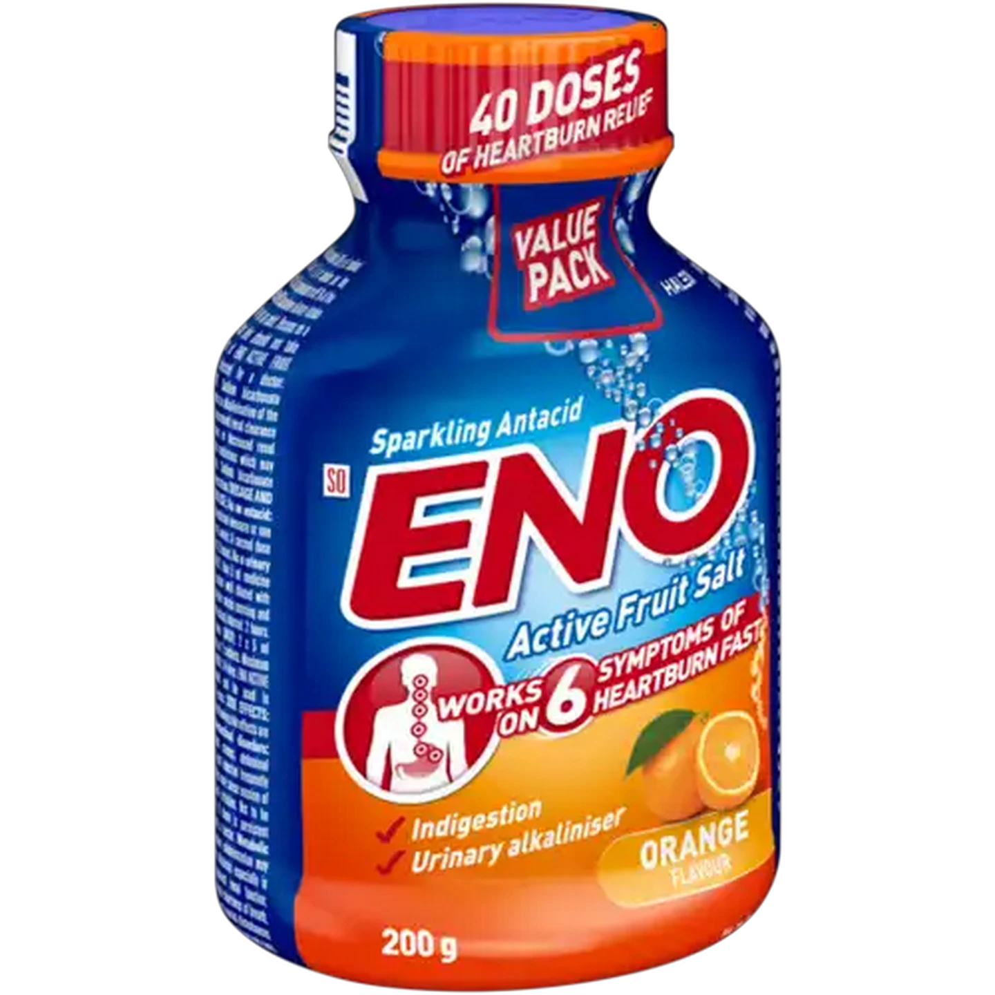 Image of ENO Orange Flavour Sparkling Antacid Active Fruit Salt 200g