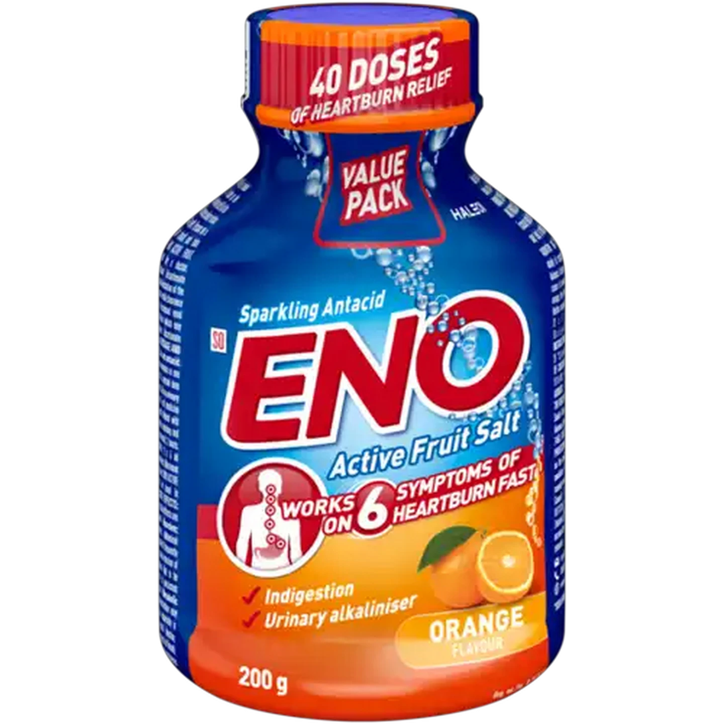 Image of ENO Orange Flavour Sparkling Antacid Active Fruit Salt 200g