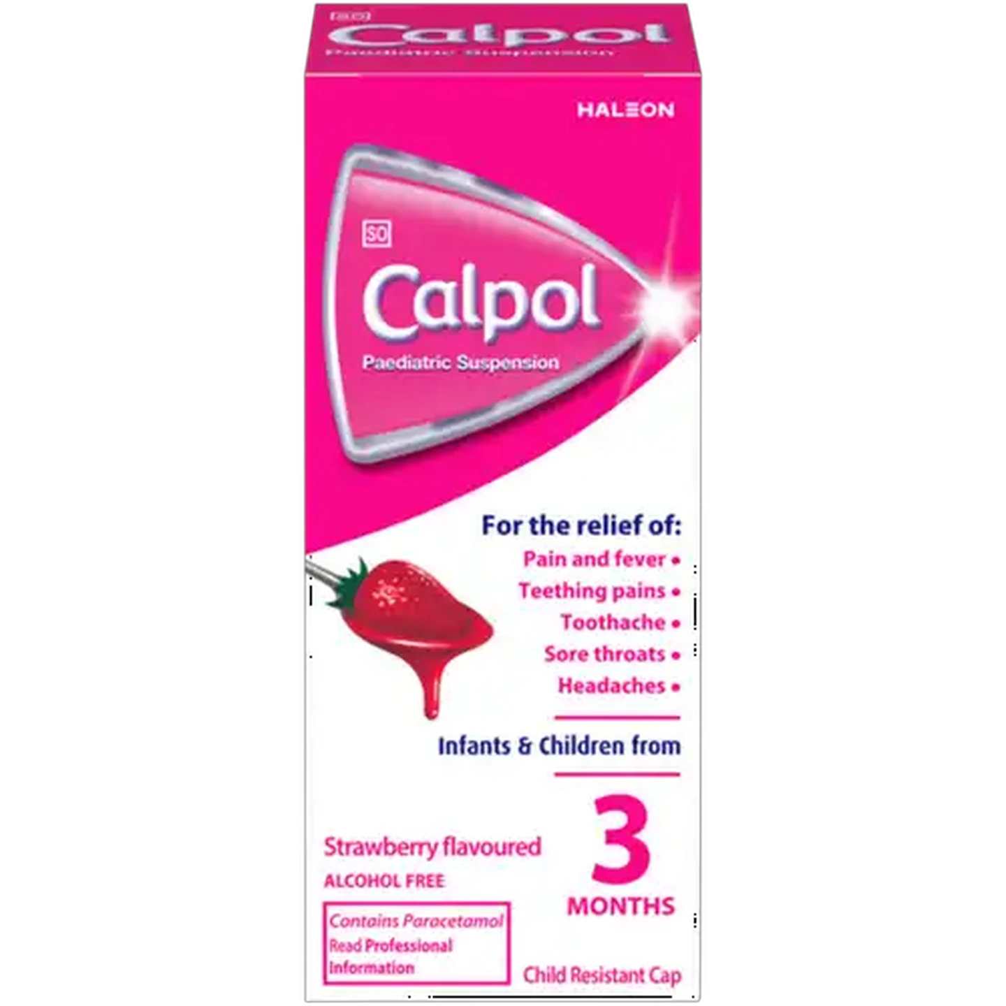 Image of Calpol Strawberry Flavoured Paediatric Suspension 100ml