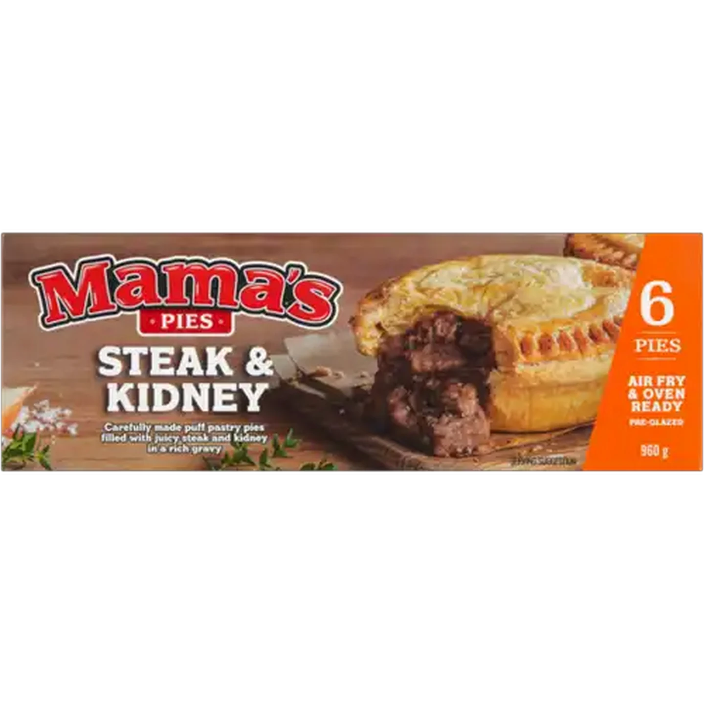 Image of Mama's Pies Frozen Steak & Kidney Pies 6 Pack