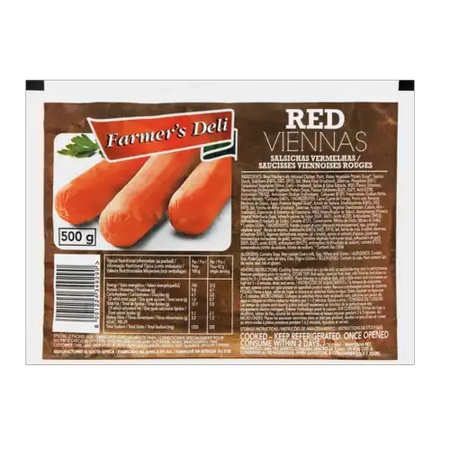 Image of Farmer's Deli Red Viennas Pack 500g