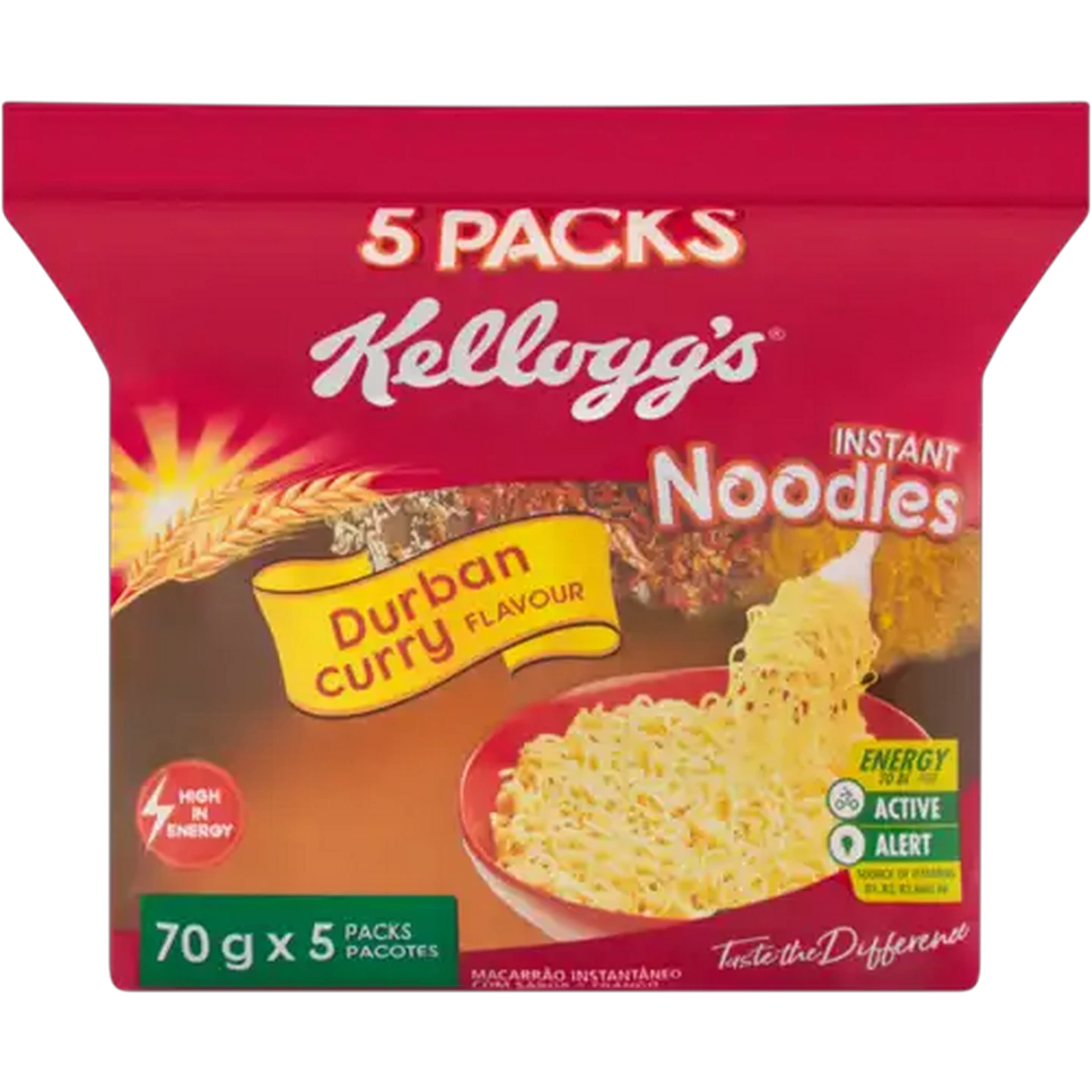 Image of Kellogg's Durban Curry Flavoured Instant Noodles 5 x 70g