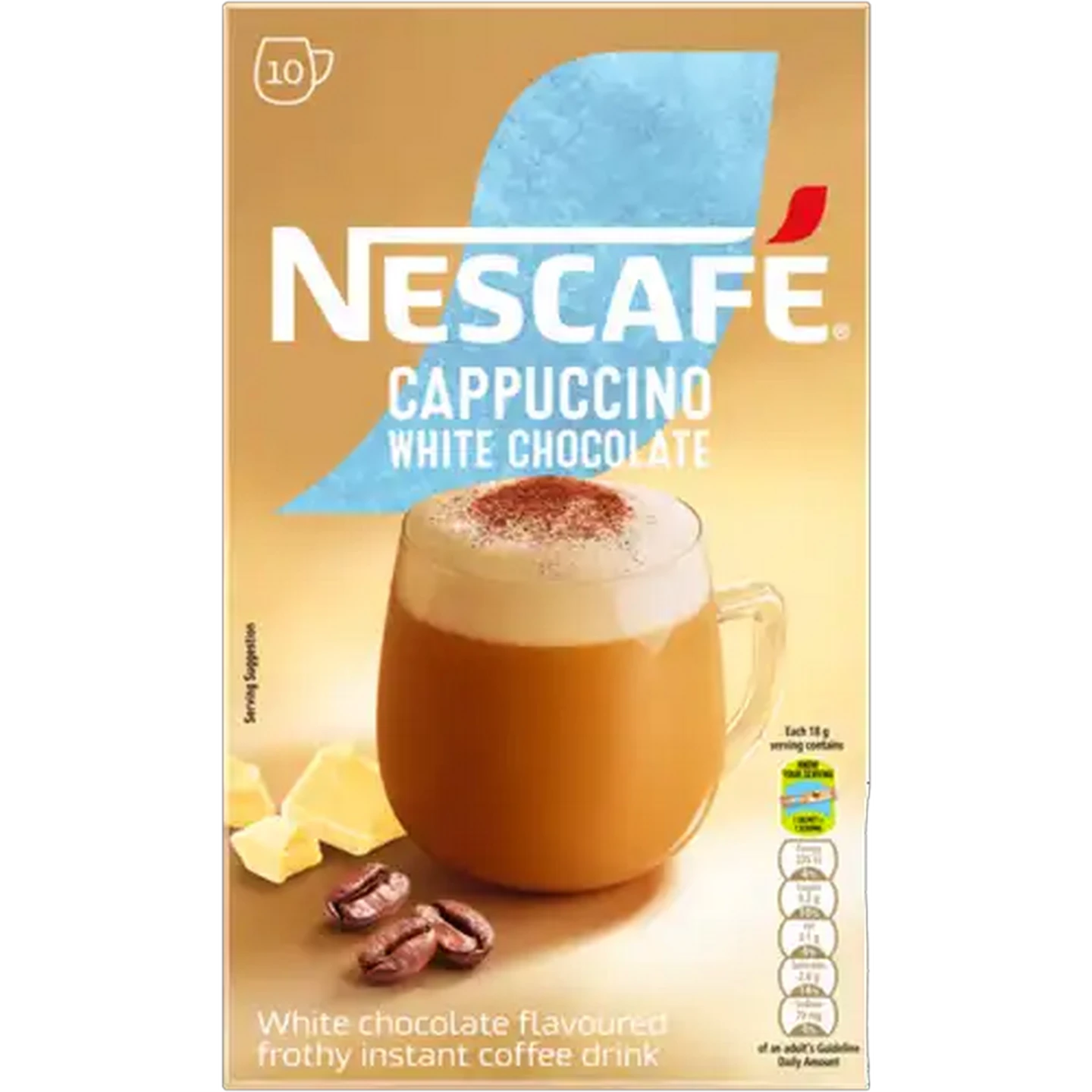Image of NESCAFÉ Gold Instant Cappuccino White Chocolate Sticks 10x18g