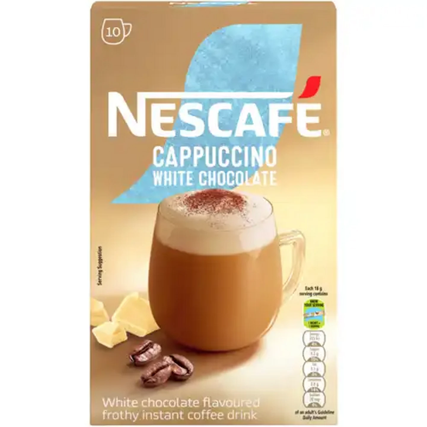 Image of NESCAFÉ Gold Instant Cappuccino White Chocolate Sticks 10x18g