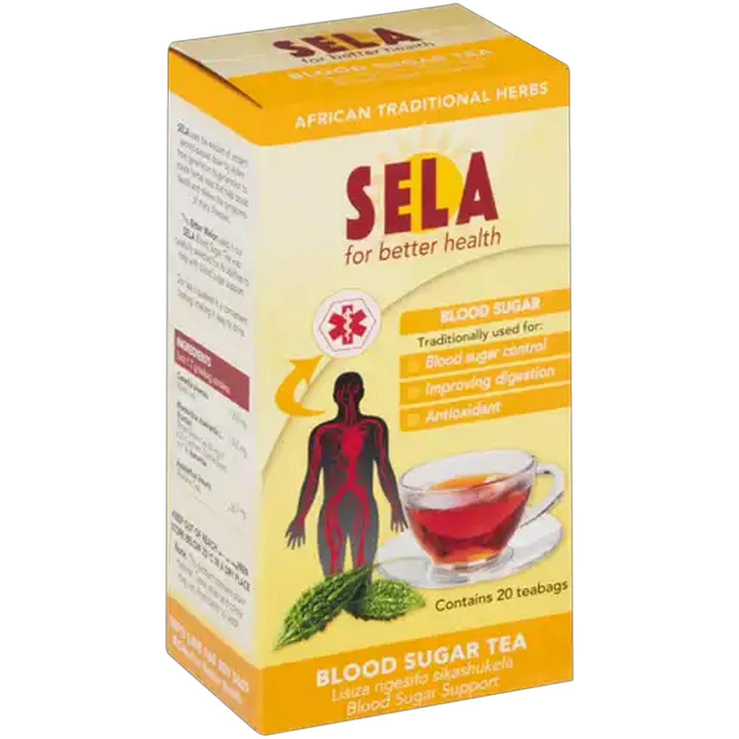 Image of Sela Blood Sugar Diabetes Support Teabags 20 Pack