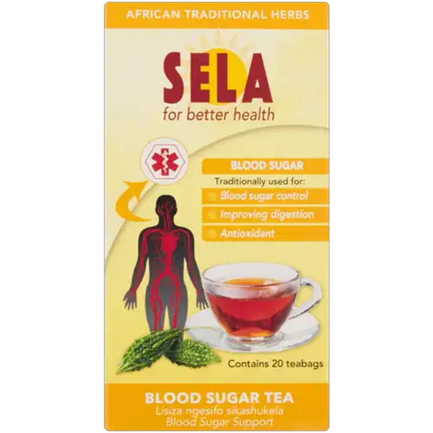 Image of Sela Blood Sugar Diabetes Support Teabags 20 Pack