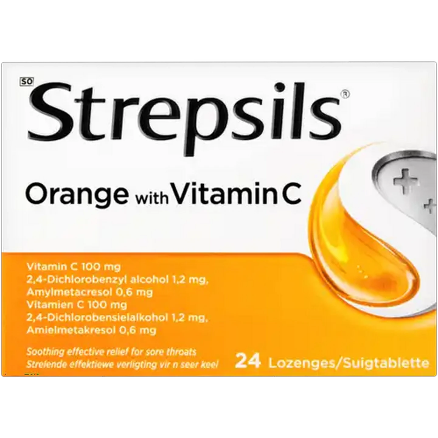 Image of Strepsils Orange with Vitamin C Lozenges 24 Pack