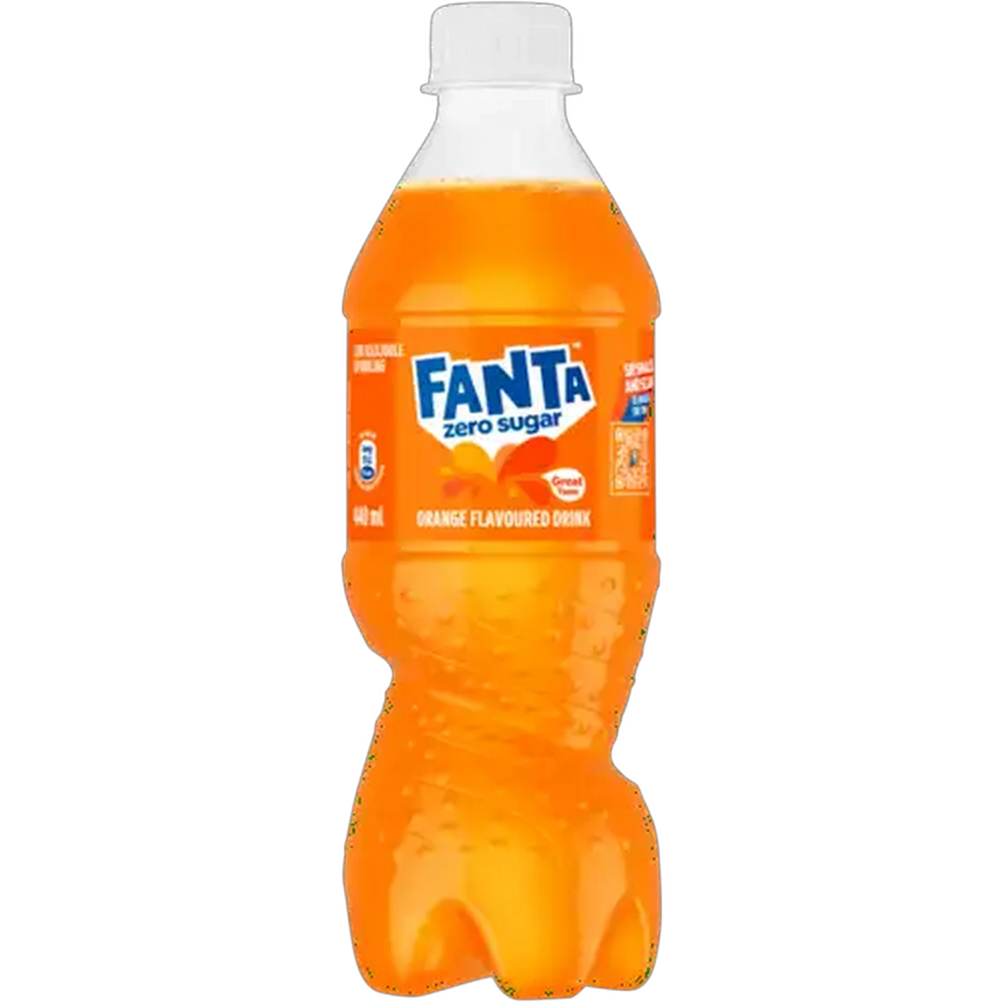Image of Fanta Orange Flavoured Sparkling Zero Sugar Soft Drink Bottle 440ml