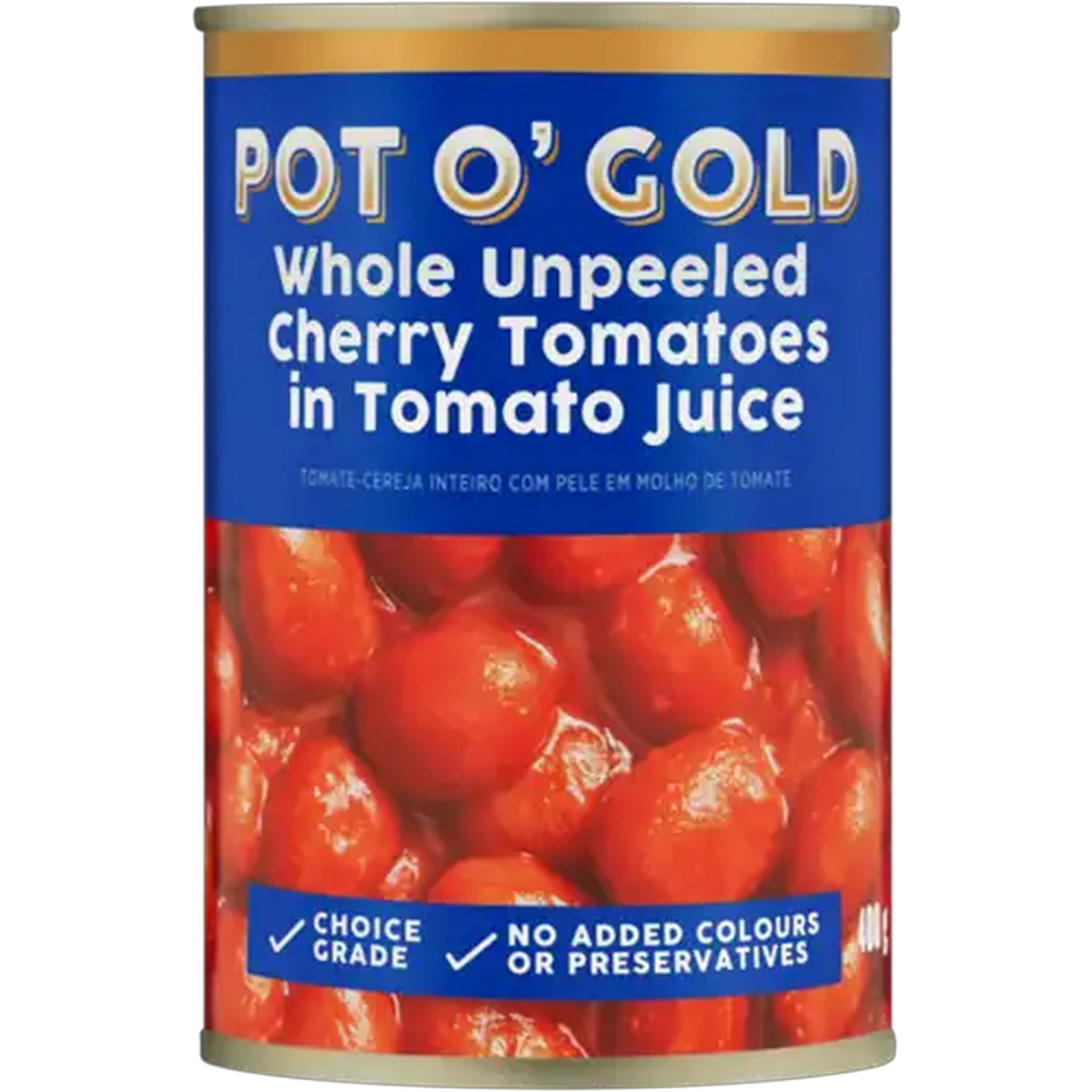 Image of Pot O' Gold Whole Unpeeled Cherry Tomatoes in Tomato Juice 400g