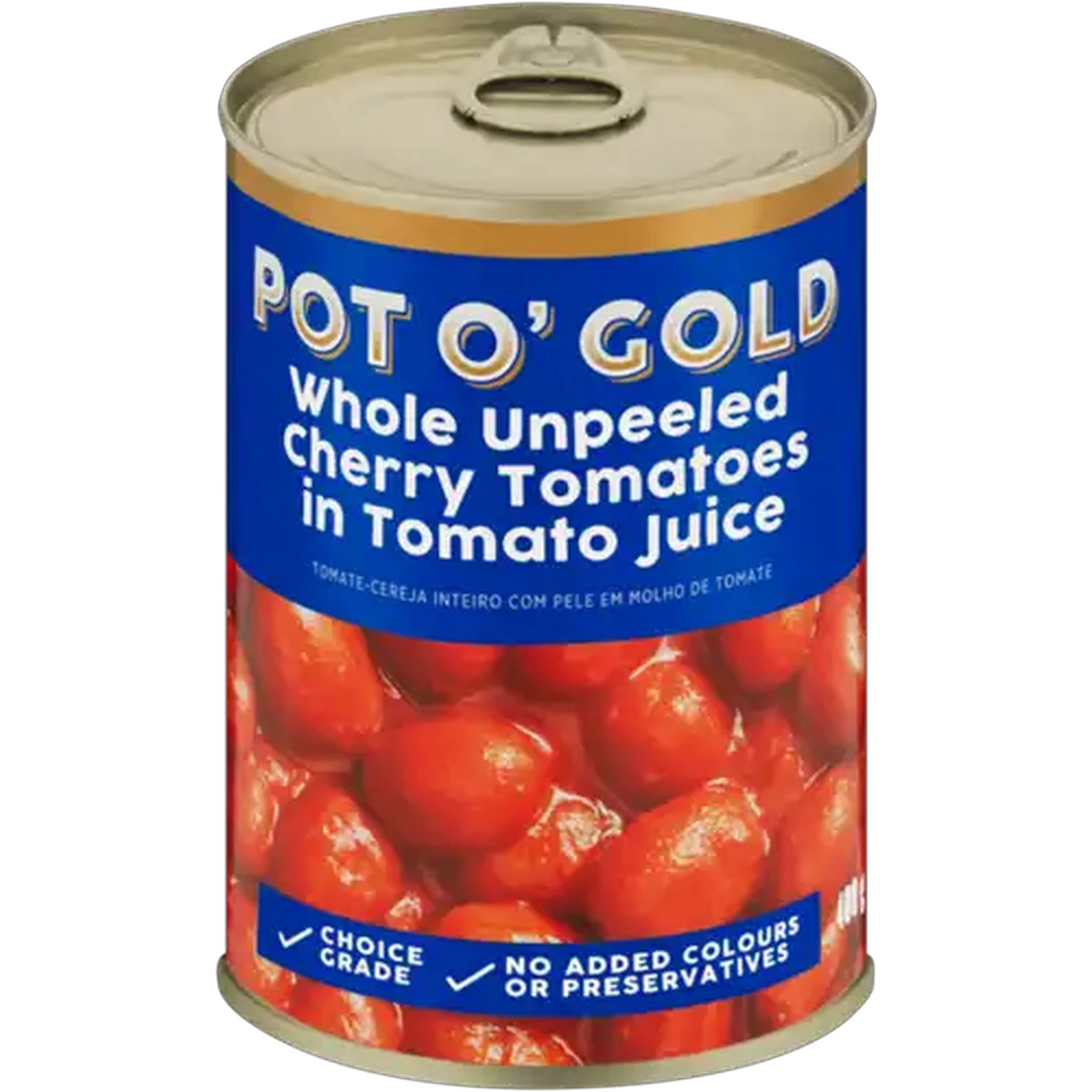 Image of Pot O' Gold Whole Unpeeled Cherry Tomatoes in Tomato Juice 400g