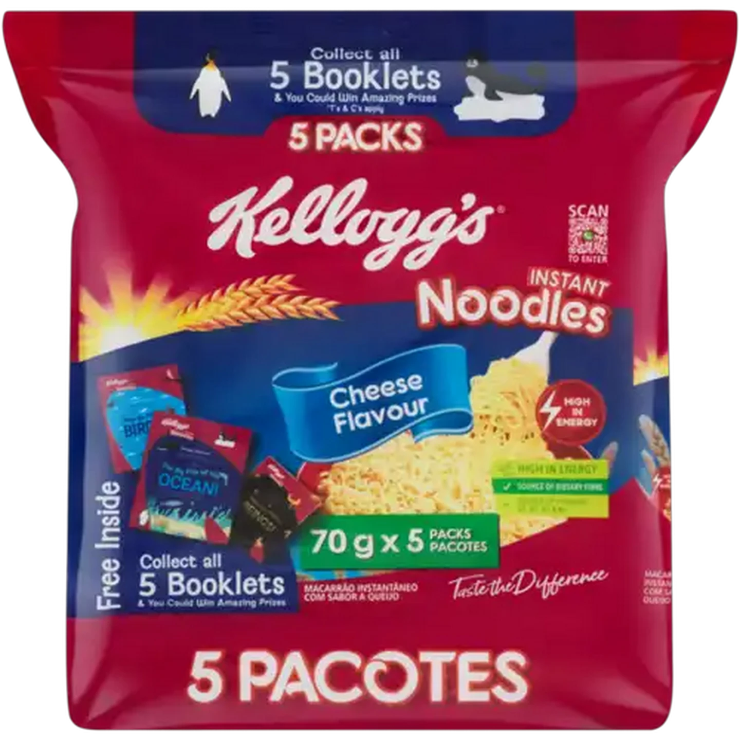 Image of Kellogg's Cheese Flavour Instant Noodles 5 x 70g
