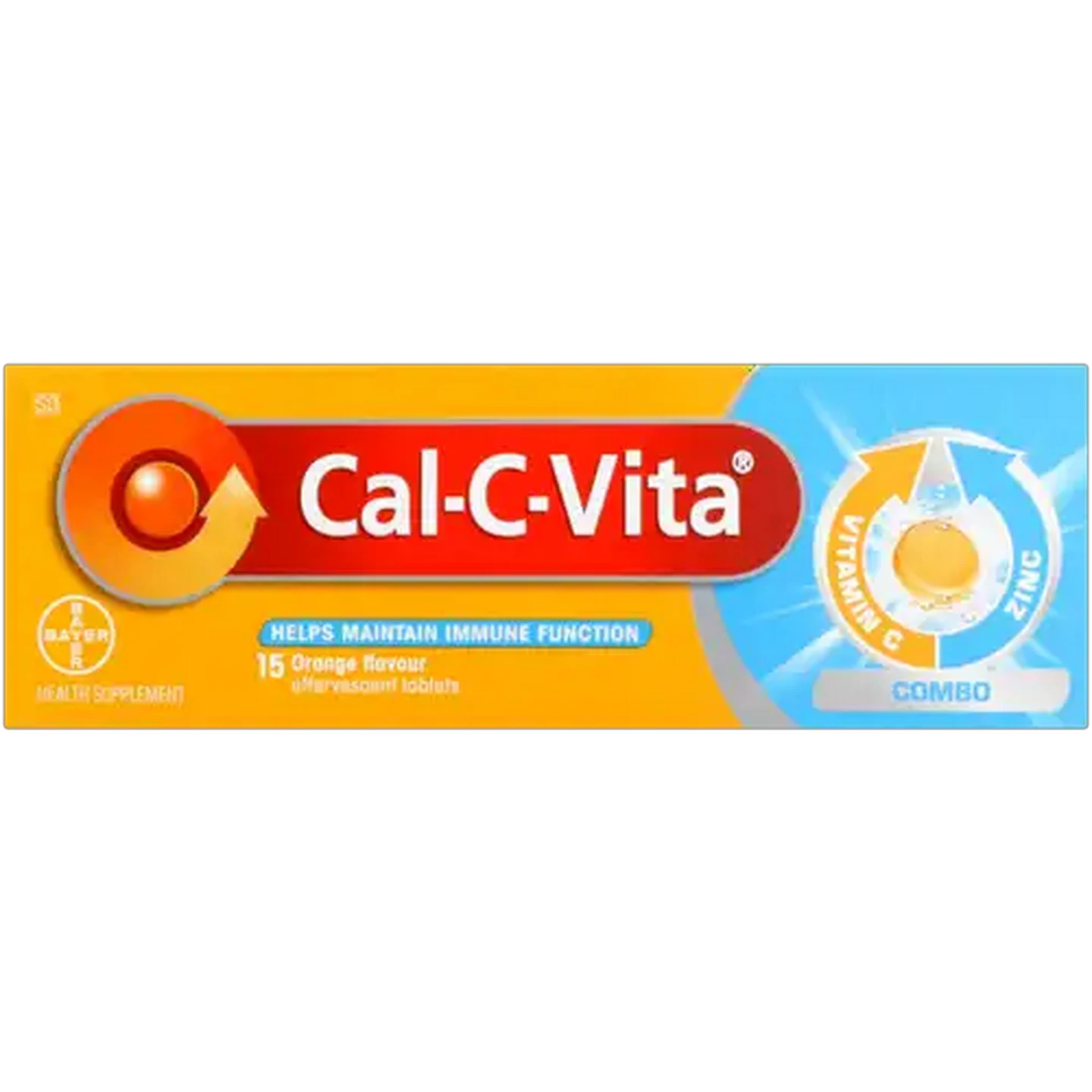 Image of Cal-C-Vita Combo Orange Flavour Immune Function Effervescent Tablets 15 Pack