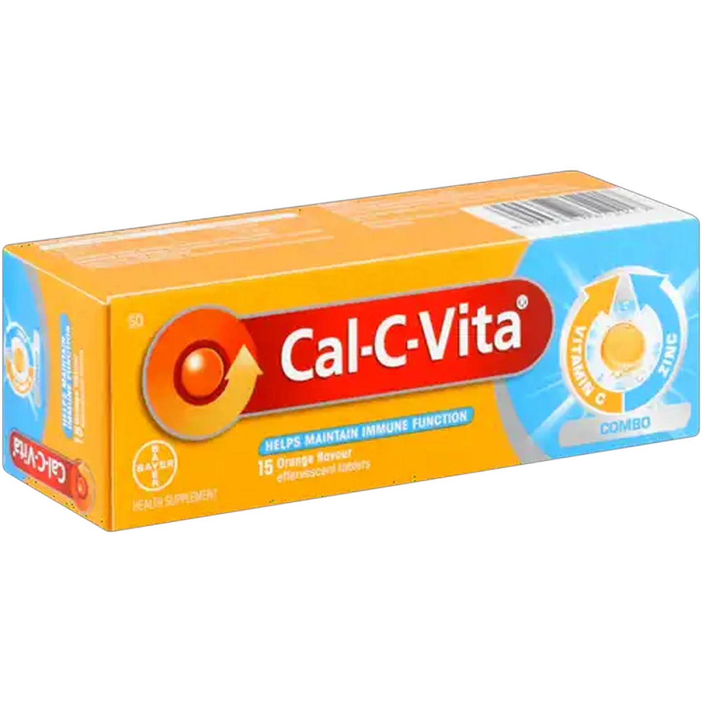 Image of Cal-C-Vita Combo Orange Flavour Immune Function Effervescent Tablets 15 Pack