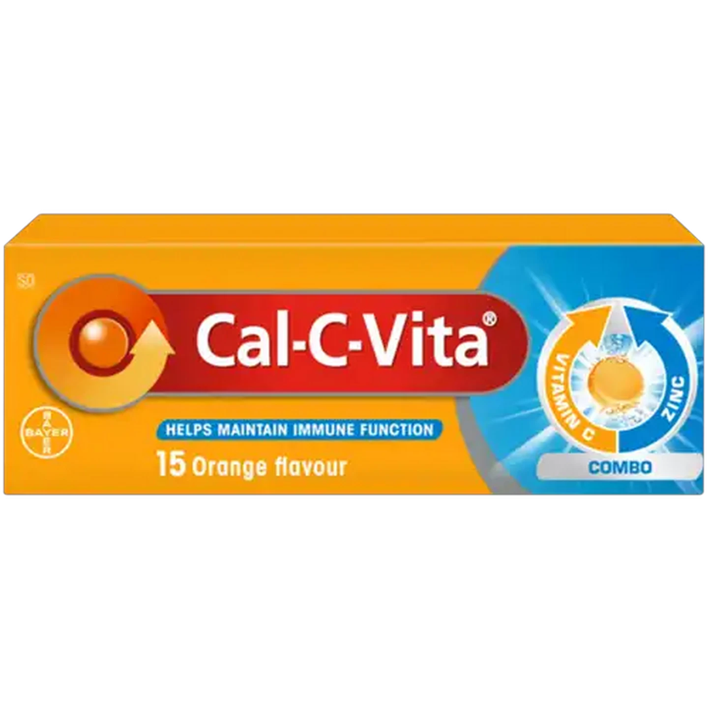 Image of Cal-C-Vita Combo Orange Flavour Immune Function Effervescent Tablets 15 Pack