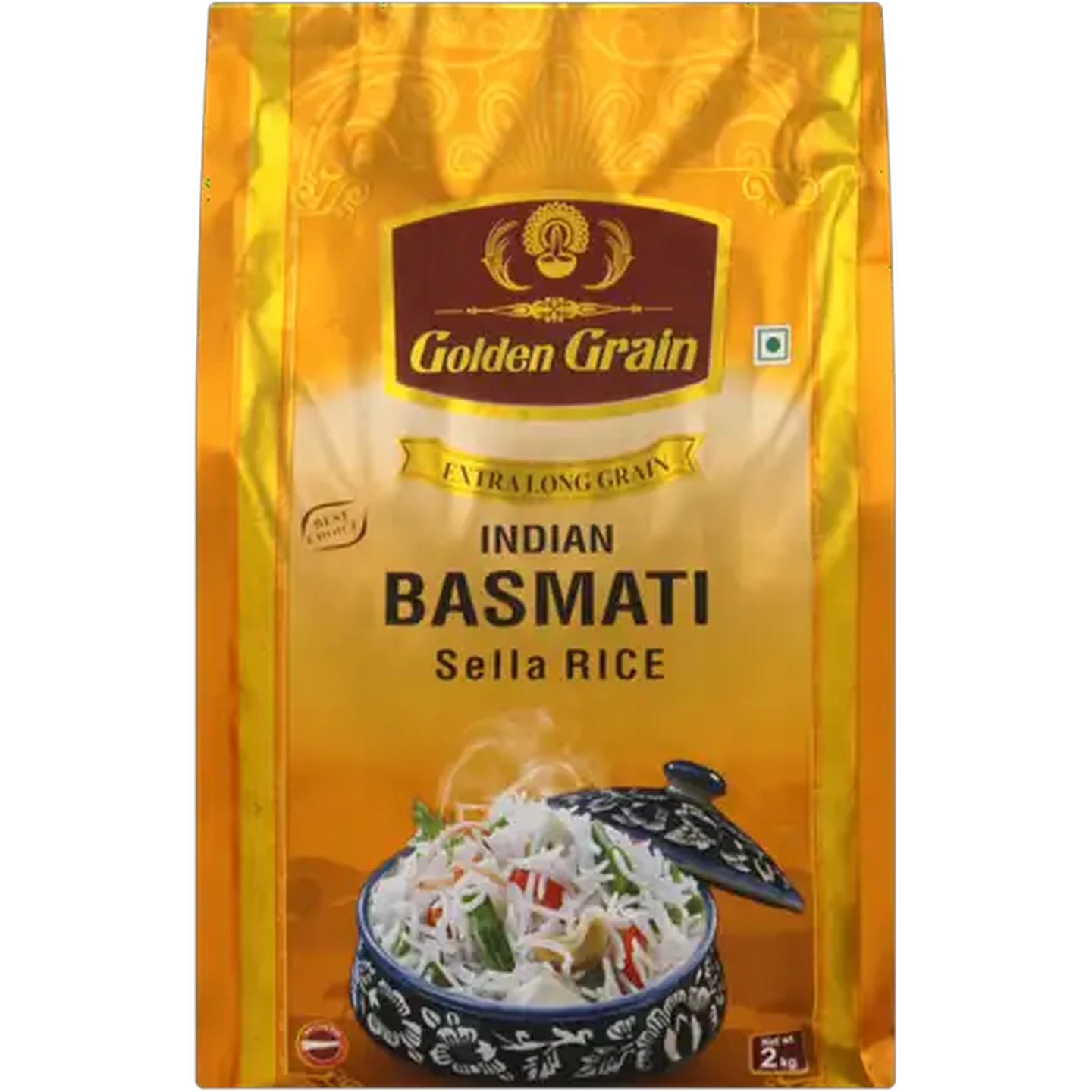 Image of Golden Grain Indian Basmati Sella Rice Extra Long Grain 2kg