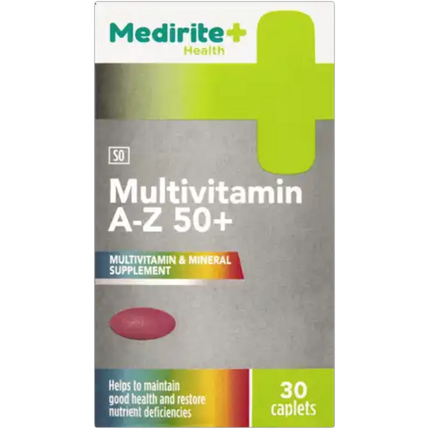 Image of Medirite A-Z 50+ Multivitamin Caplets 30 Pack