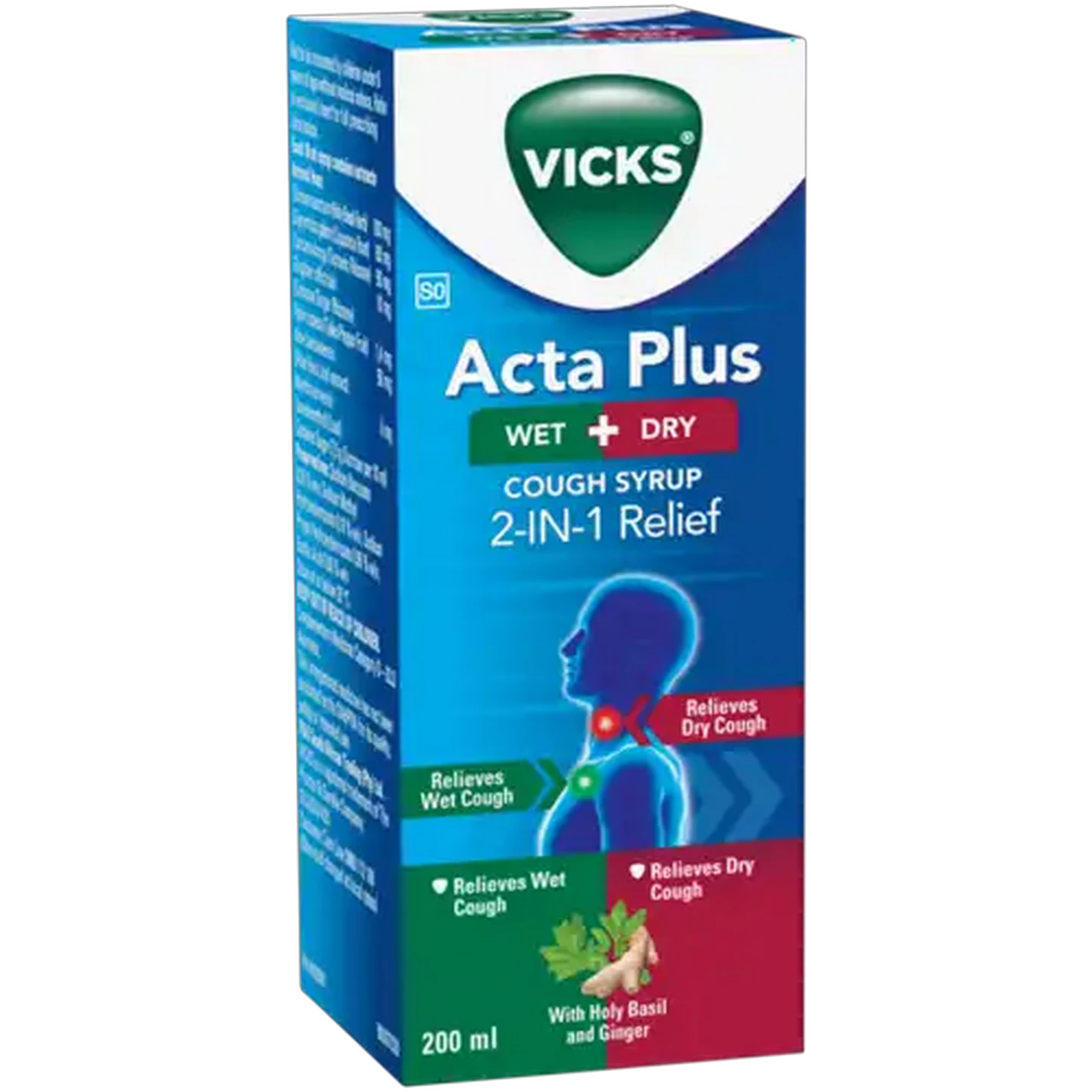 Image of Vicks Acta Plus Wet & Dry Cough Syrup 200ml