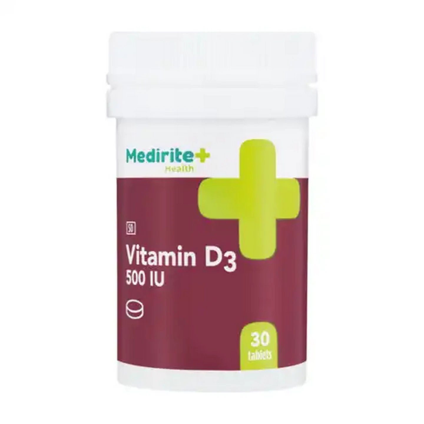 Image of Medirite Vitamin D3 500 IU Tablets 30 Pack