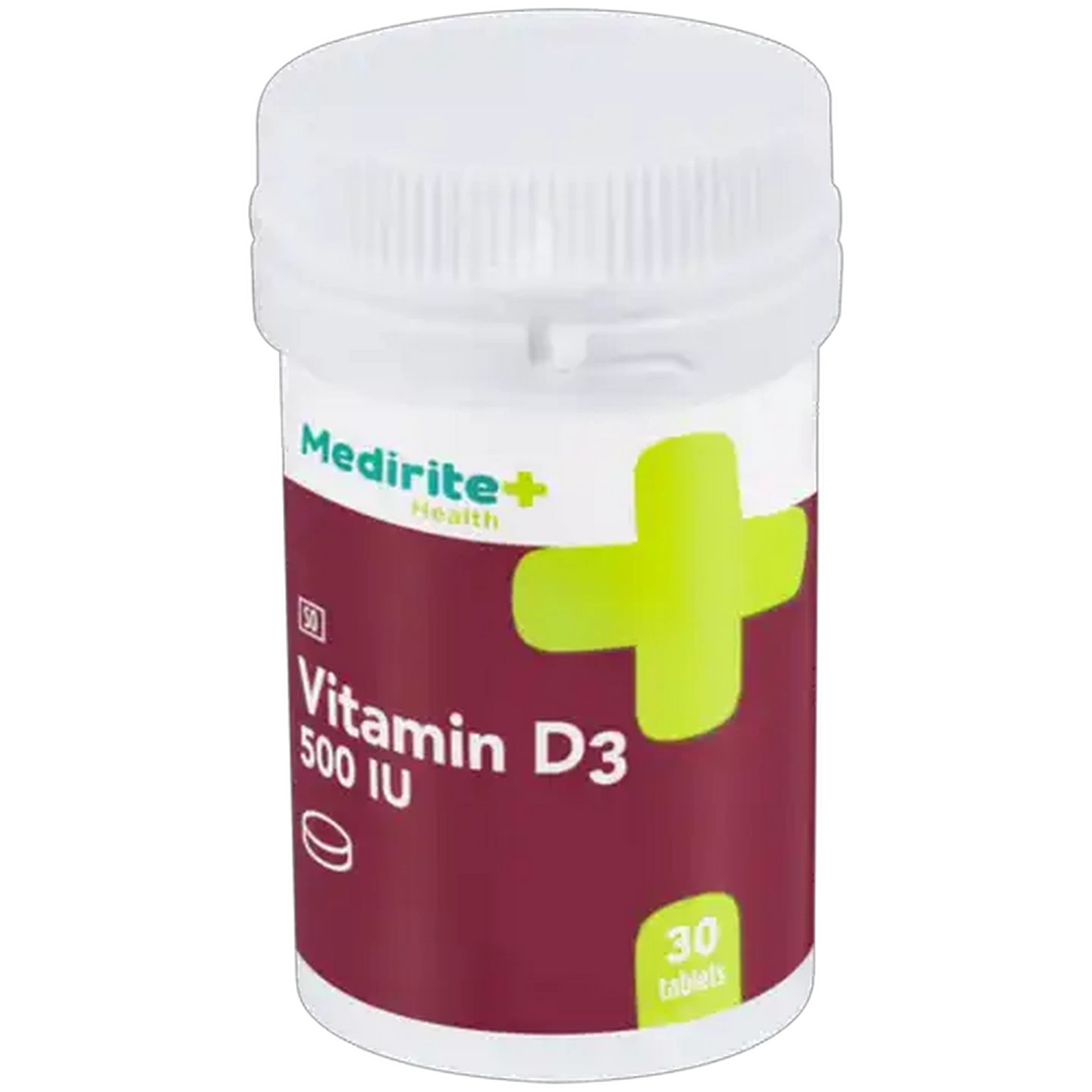 Image of Medirite Vitamin D3 500 IU Tablets 30 Pack