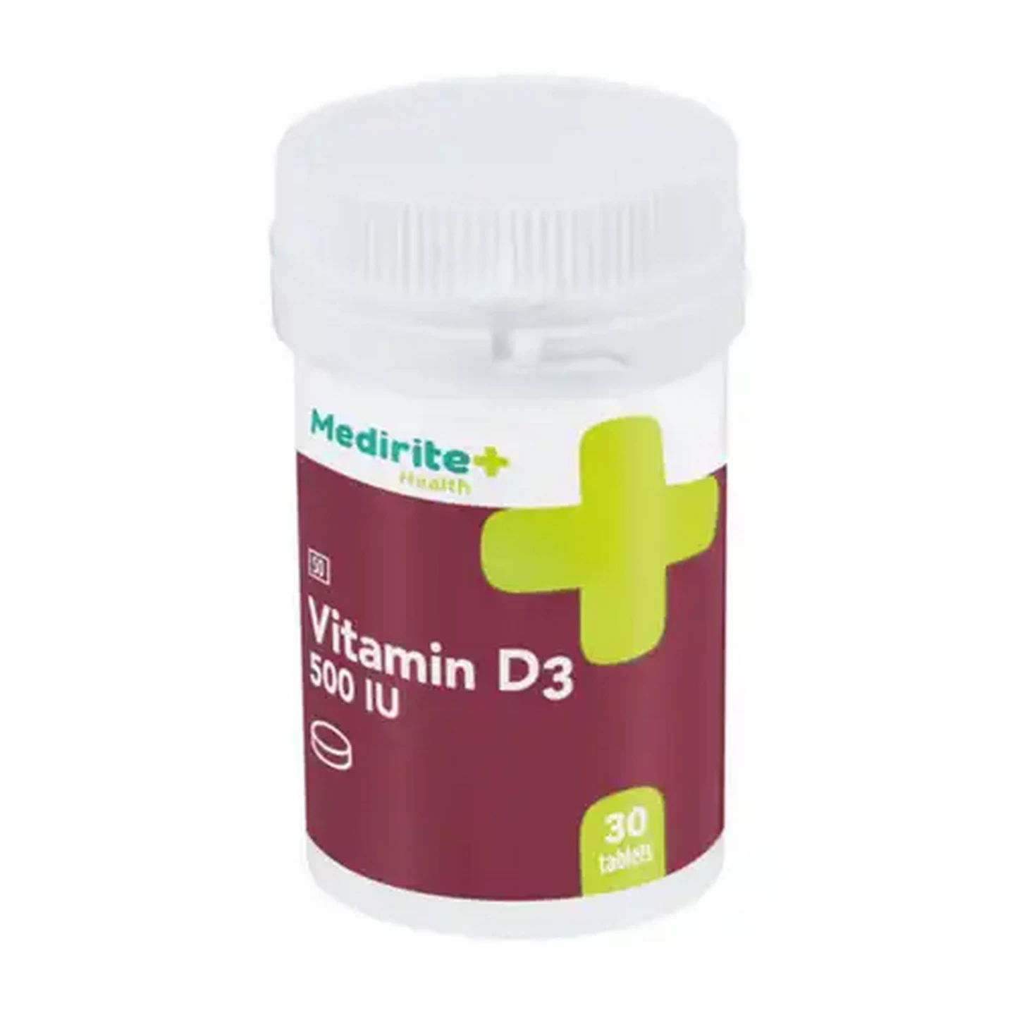 Image of Medirite Vitamin D3 500 IU Tablets 30 Pack