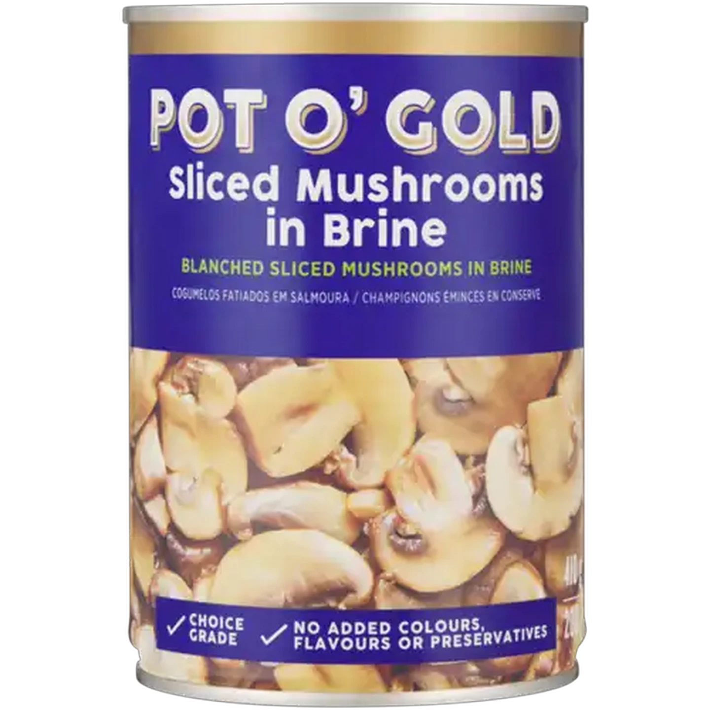 Image of Pot O' Gold Sliced Mushrooms In Brine 410g