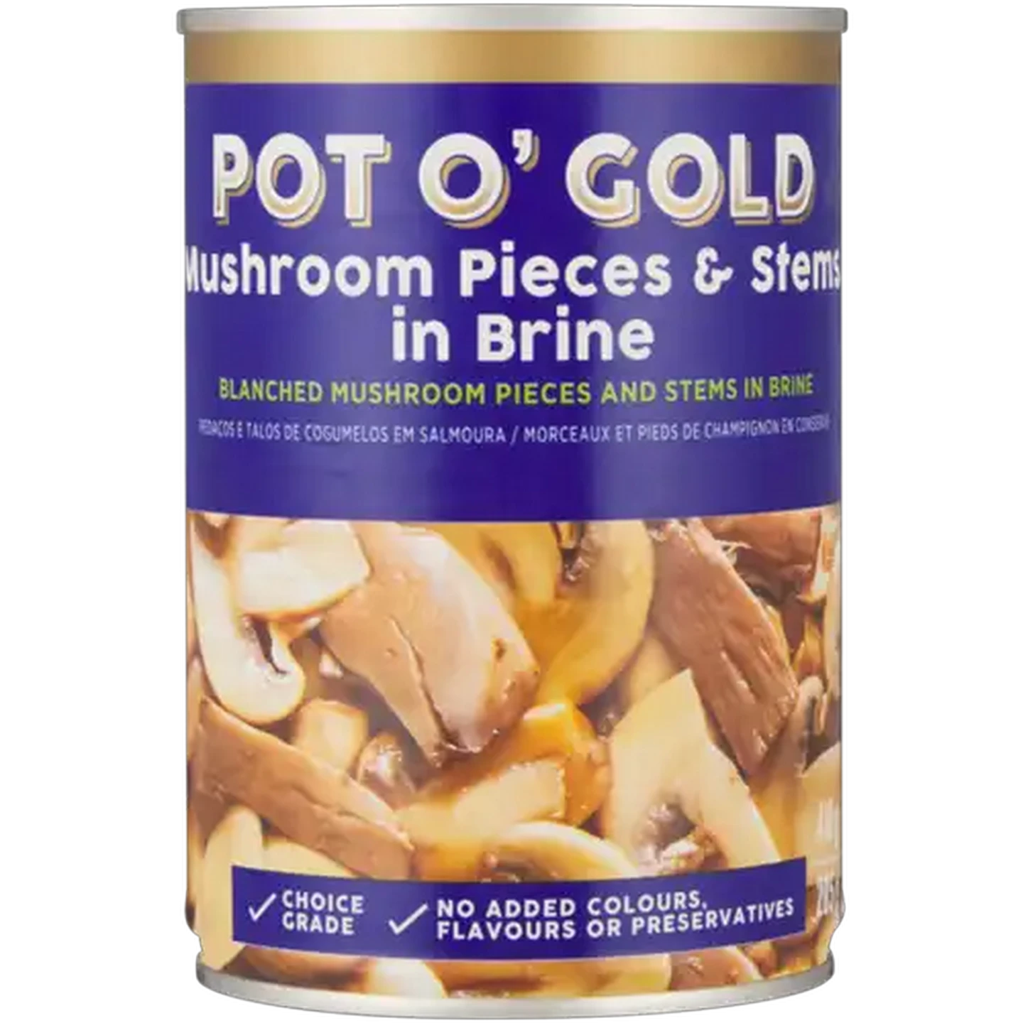 Image of Pot O' Gold Mushroom Pieces & Stems In Brine 410g