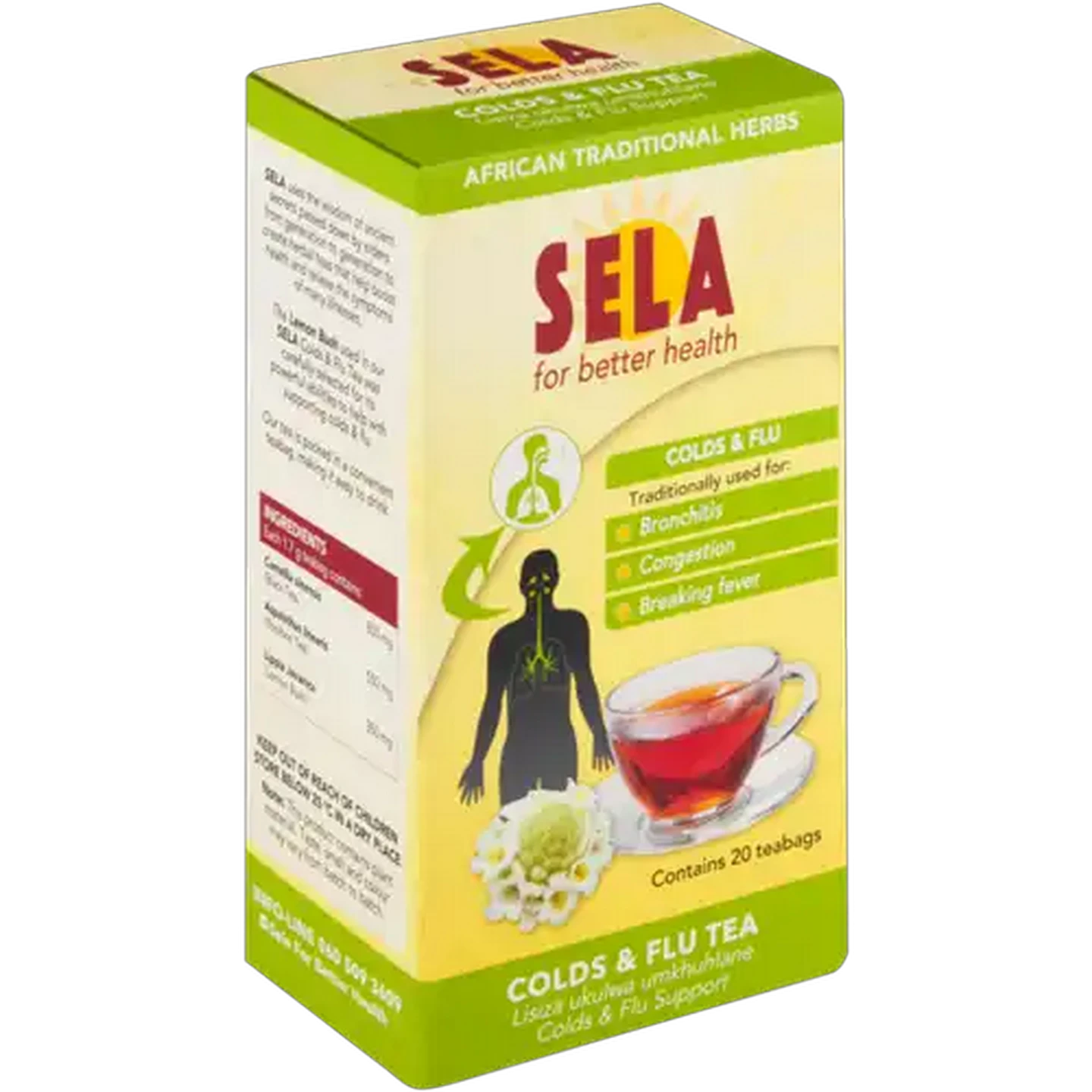 Image of Sela Colds & Flu Teabags 20 Pack