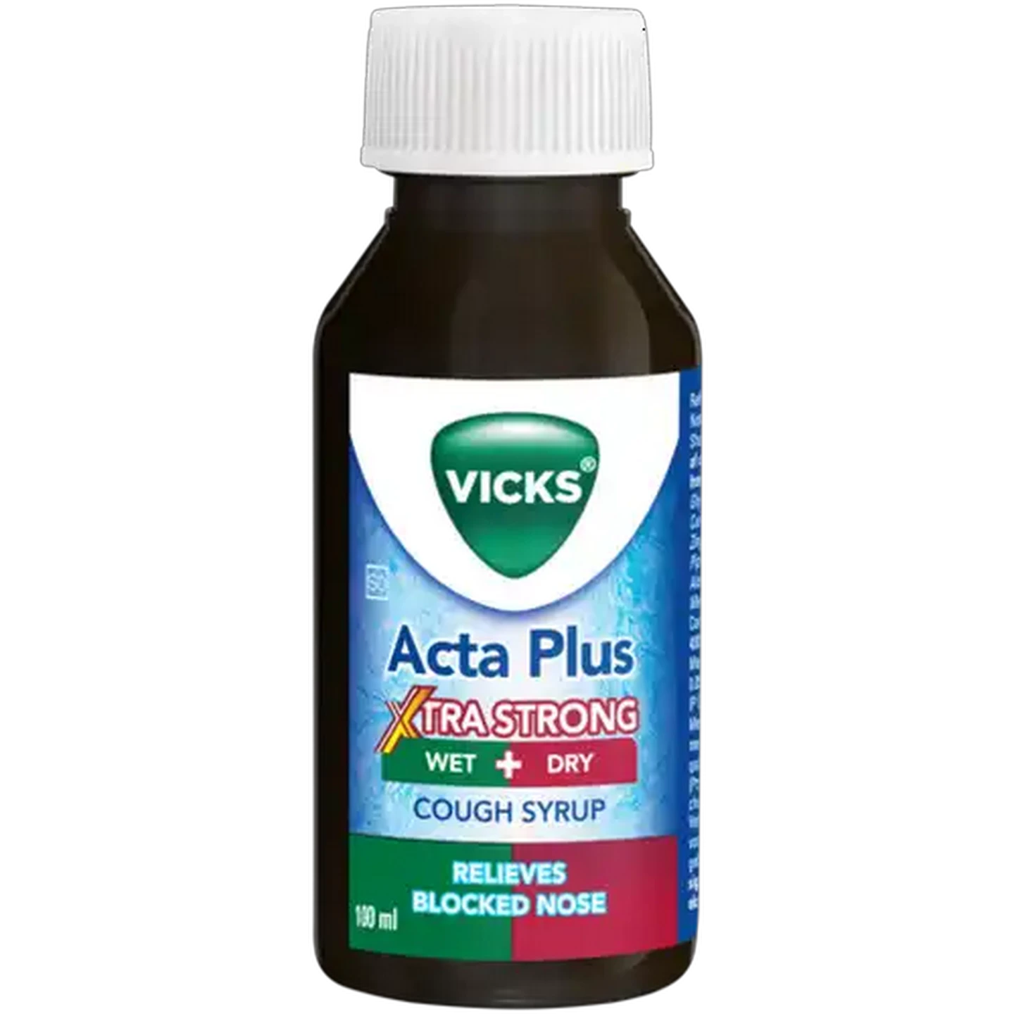 Image of Vicks Acta Plus Xtra Strong Wet & Dry Cough Syrup 100ml