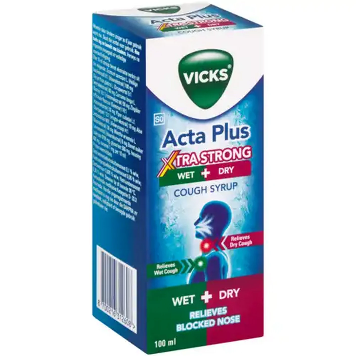 Image of Vicks Acta Plus Xtra Strong Wet & Dry Cough Syrup 100ml