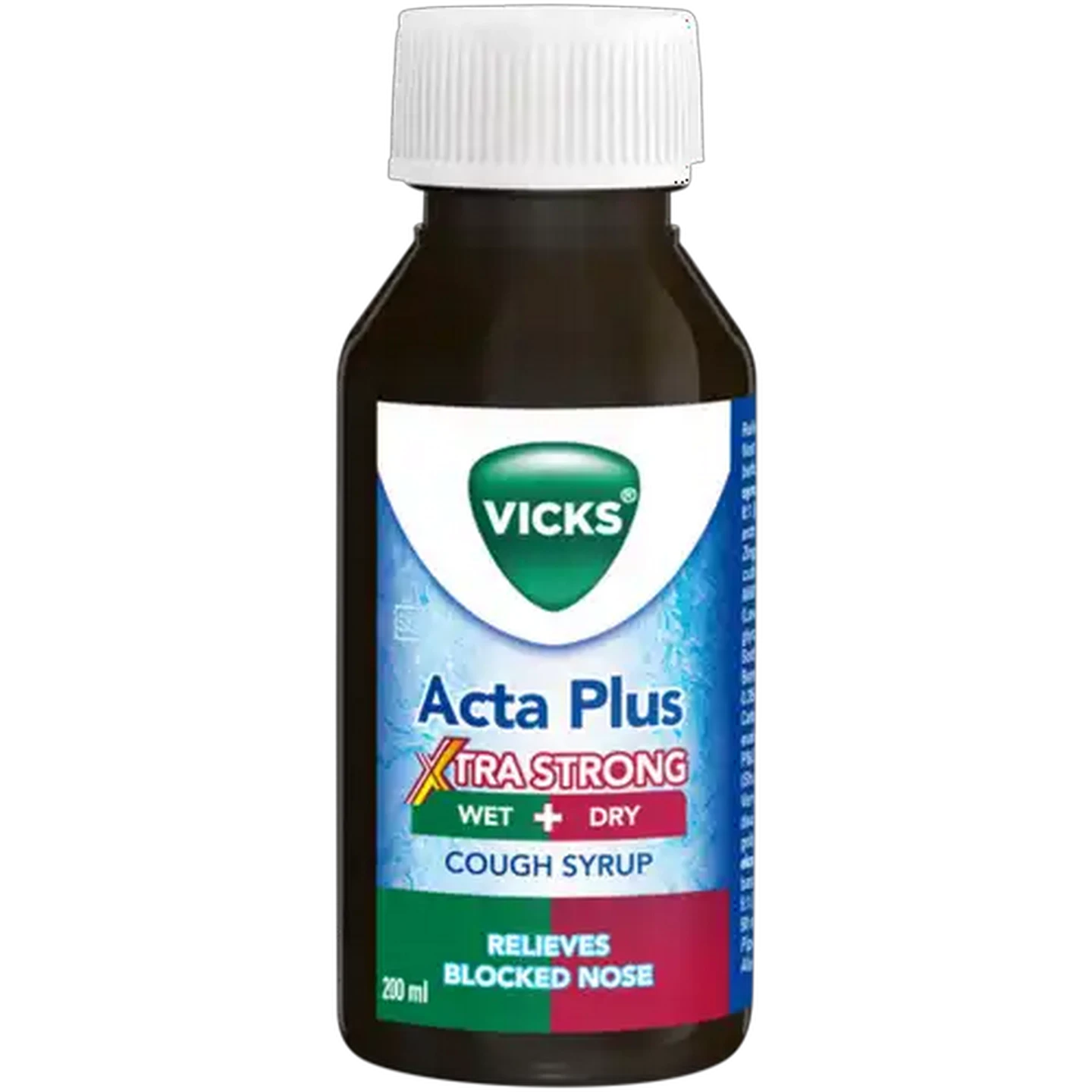 Image of Vicks Acta Plus Xtra Strong Wet & Dry Cough Syrup 200ml