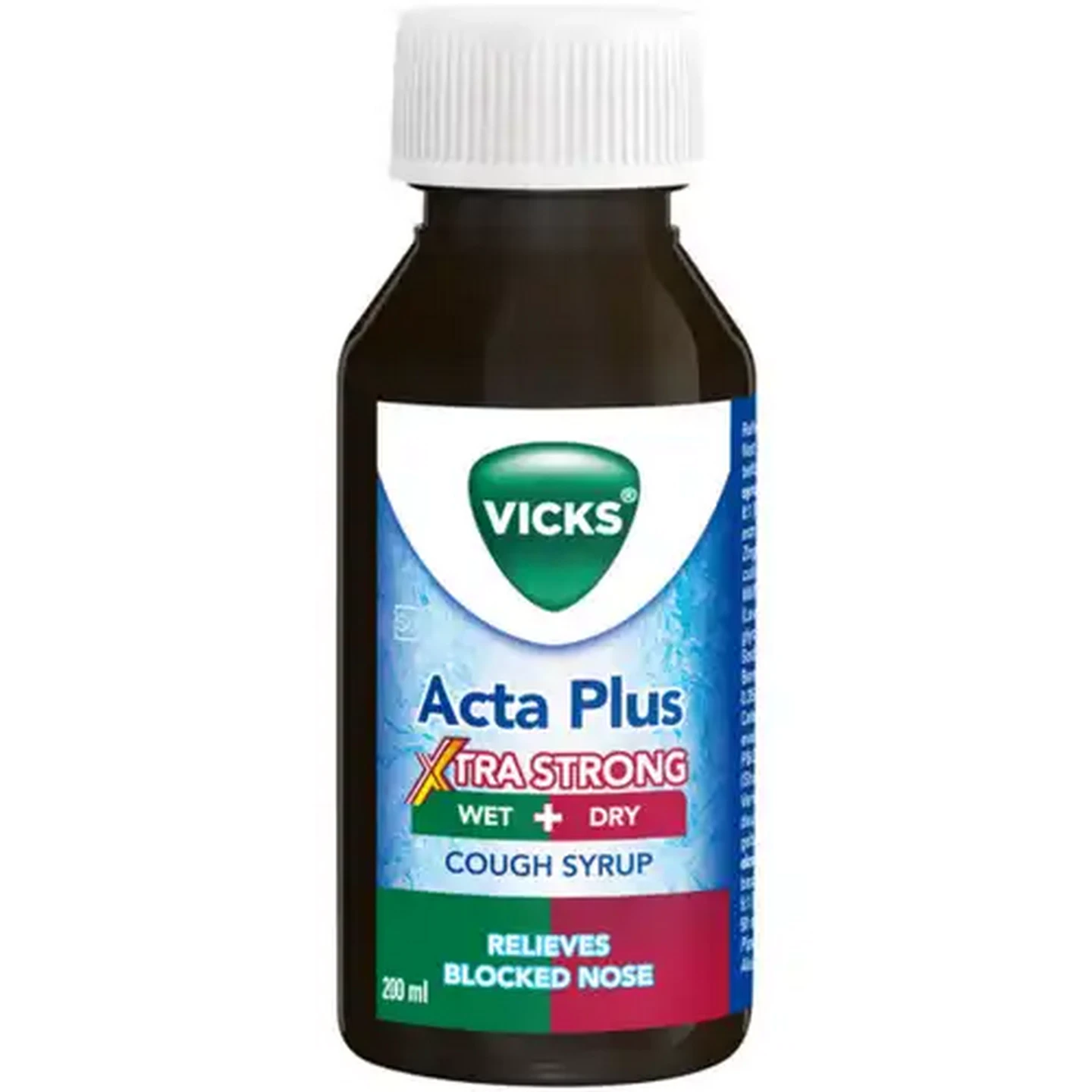 Image of Vicks Acta Plus Xtra Strong Wet & Dry Cough Syrup 200ml