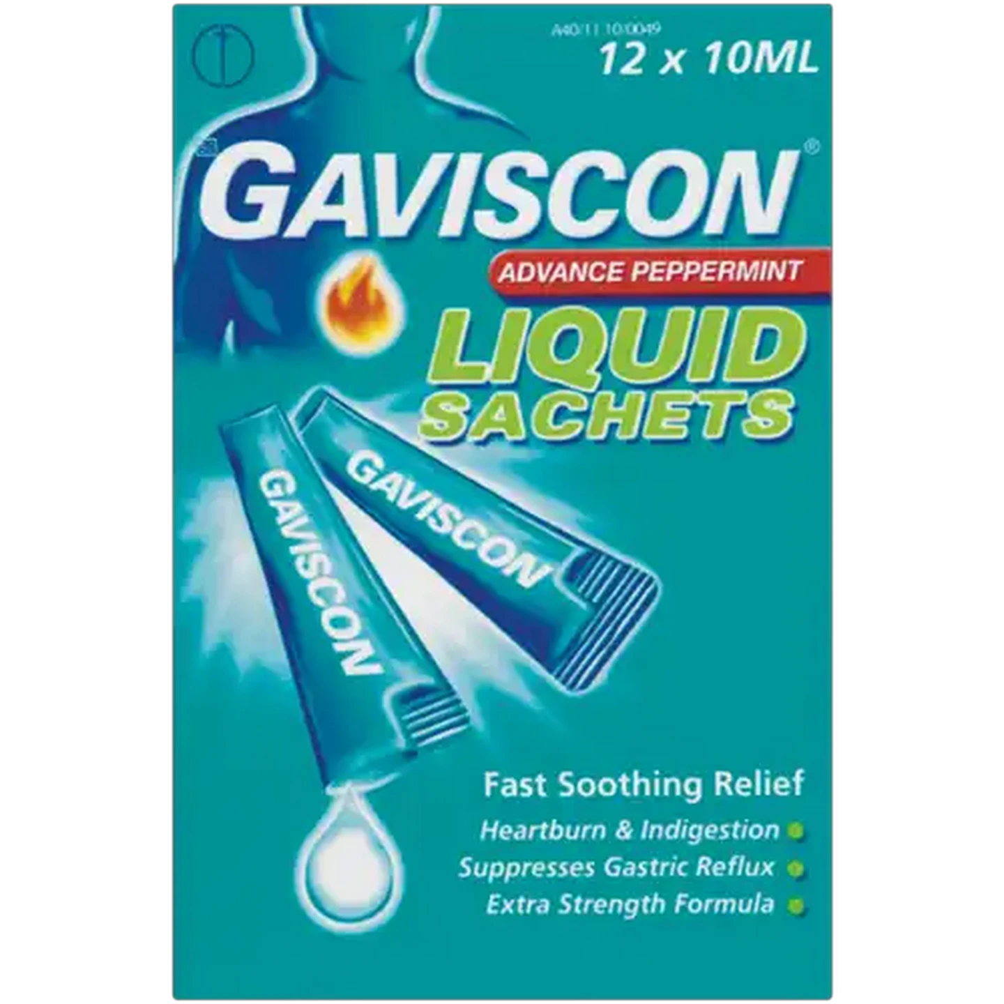 Image of Gaviscon Advance Peppermint Antacid Liquid 12 x 10ml
