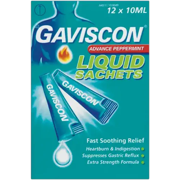 Gaviscon Advance Peppermint Antacid Liquid 12 x 10ml