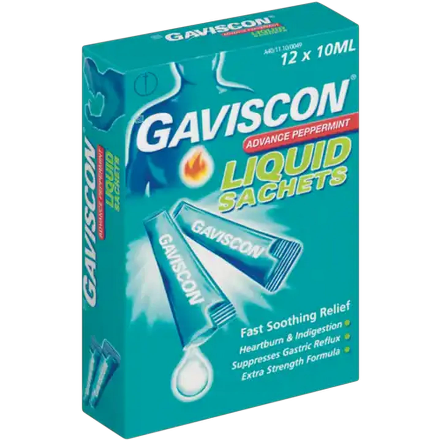 Image of Gaviscon Advance Peppermint Antacid Liquid 12 x 10ml