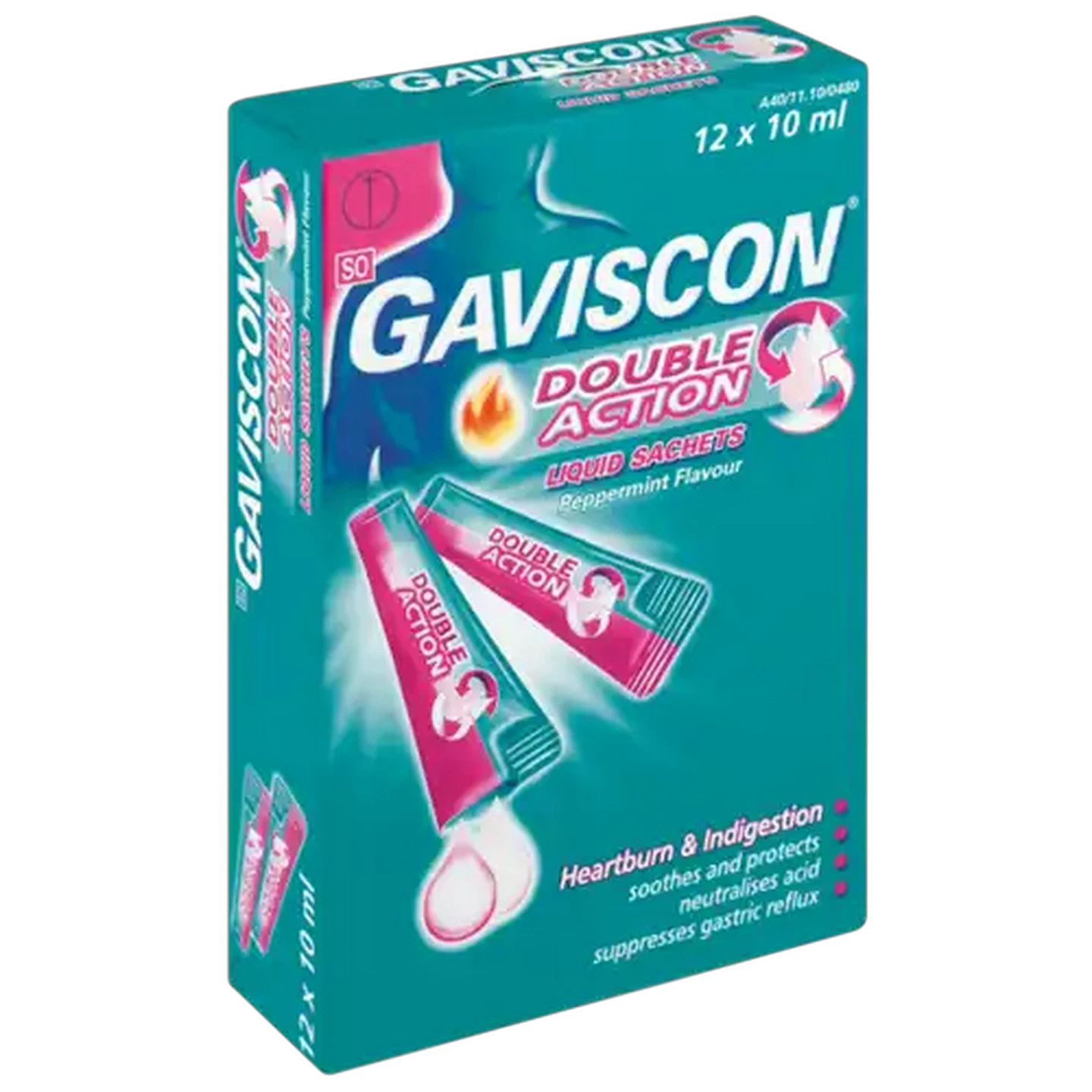 Image of Gaviscon Peppermint Flavour Antacid Liquid 12 x 10ml