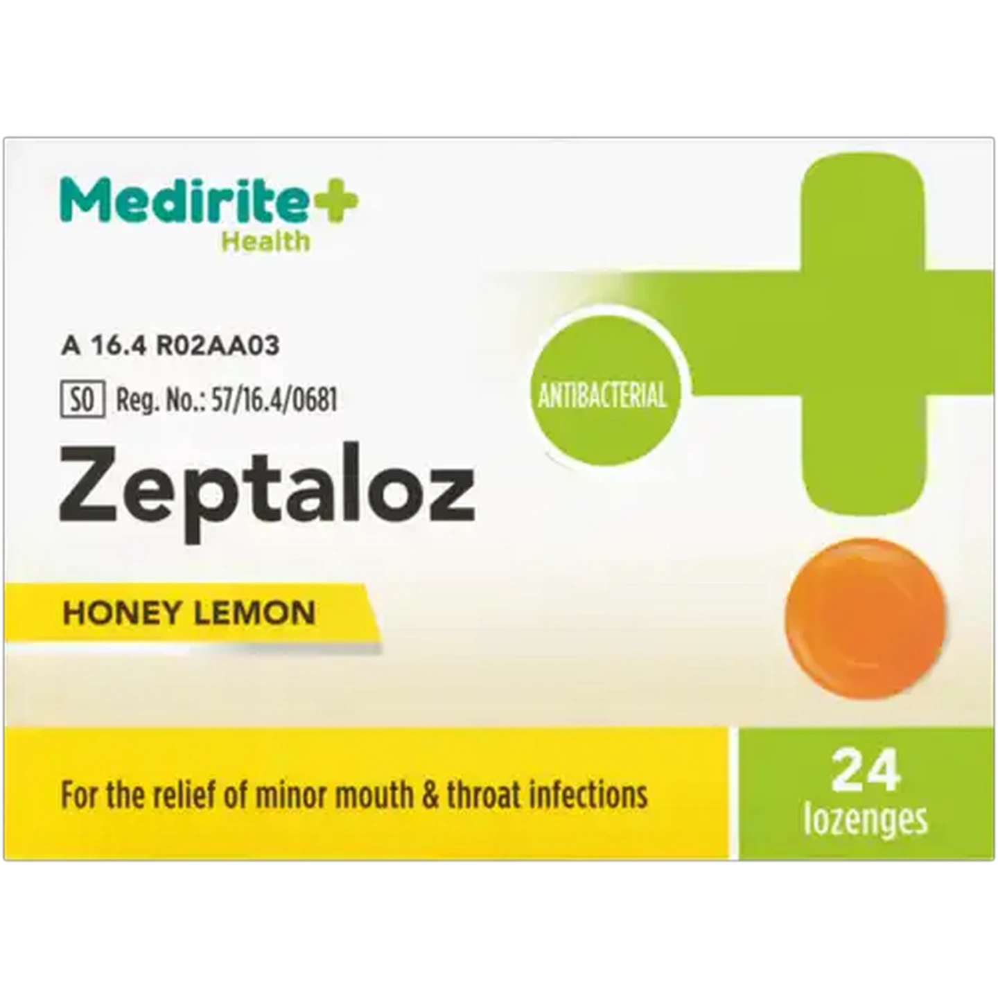 Image of Medirite Honey Lemon Zeptaloz Lozenges 24 Pack
