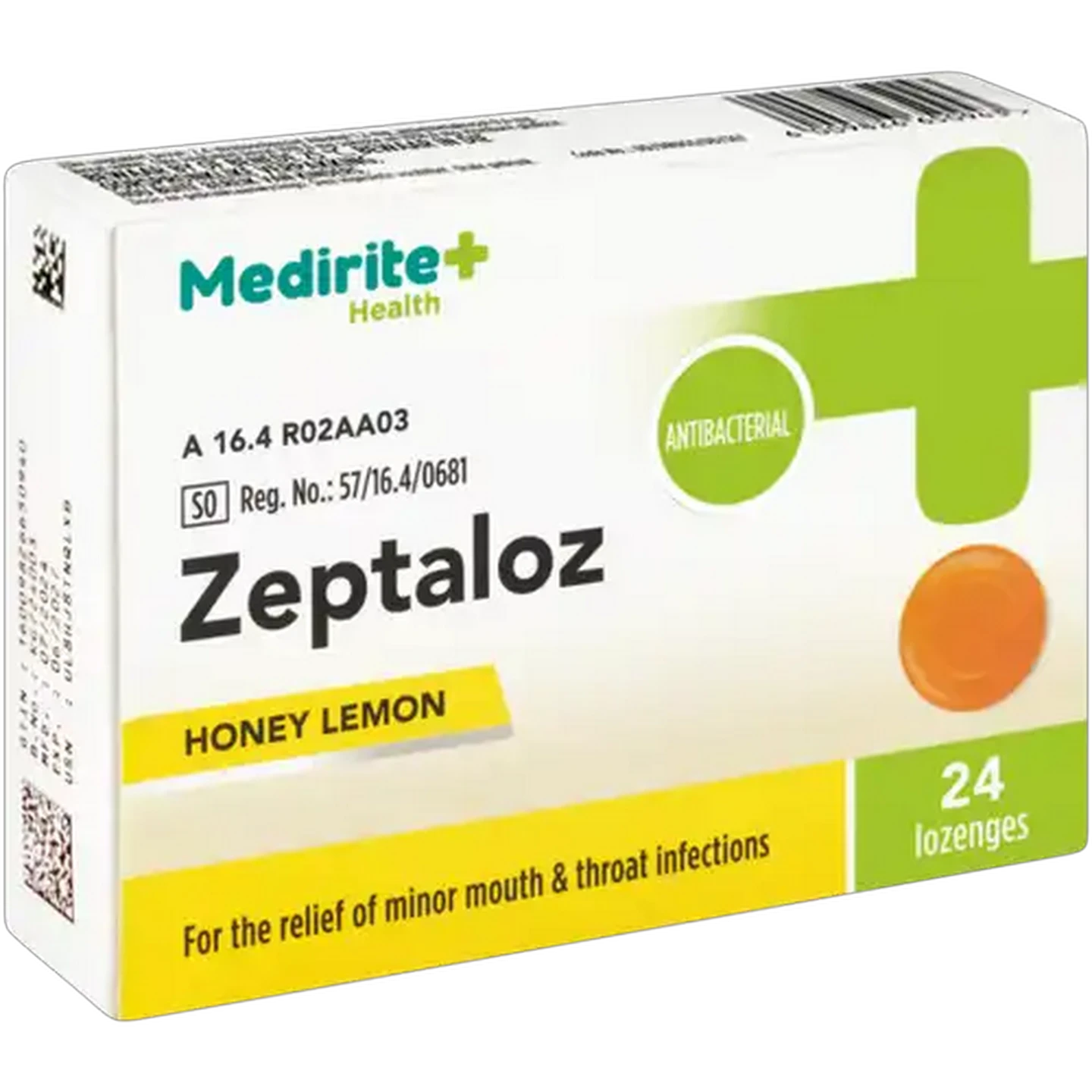 Image of Medirite Honey Lemon Zeptaloz Lozenges 24 Pack
