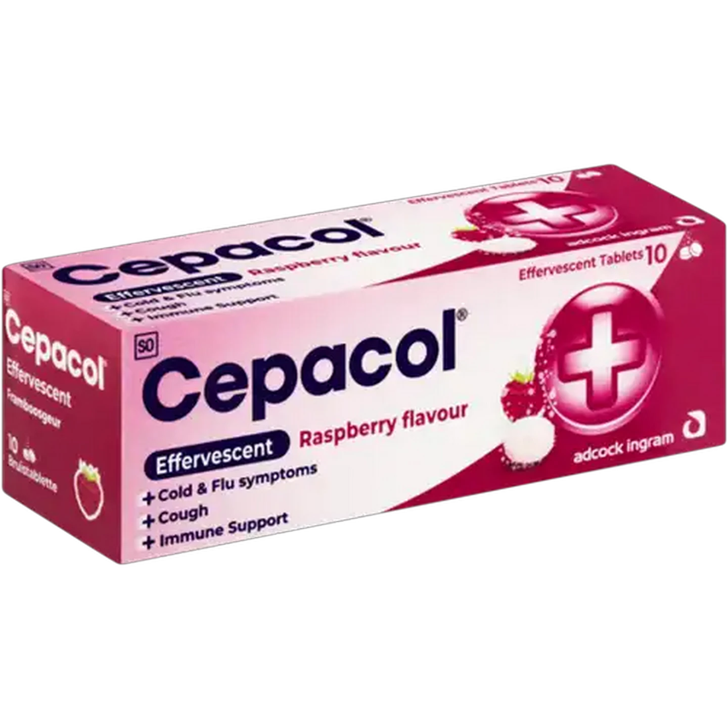 Image of Cepacol Raspberry Flavour Raspberry Flavour Effervescent Tablets 10 Pack