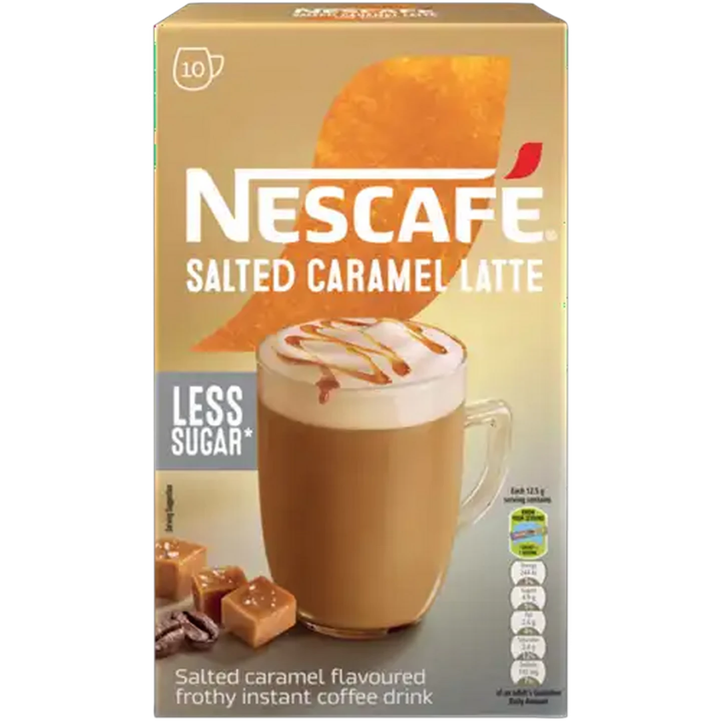 Image of NESCAFÉ Salted Caramel Flavoured Less Sugar Instant Latte 10 x 12.5g