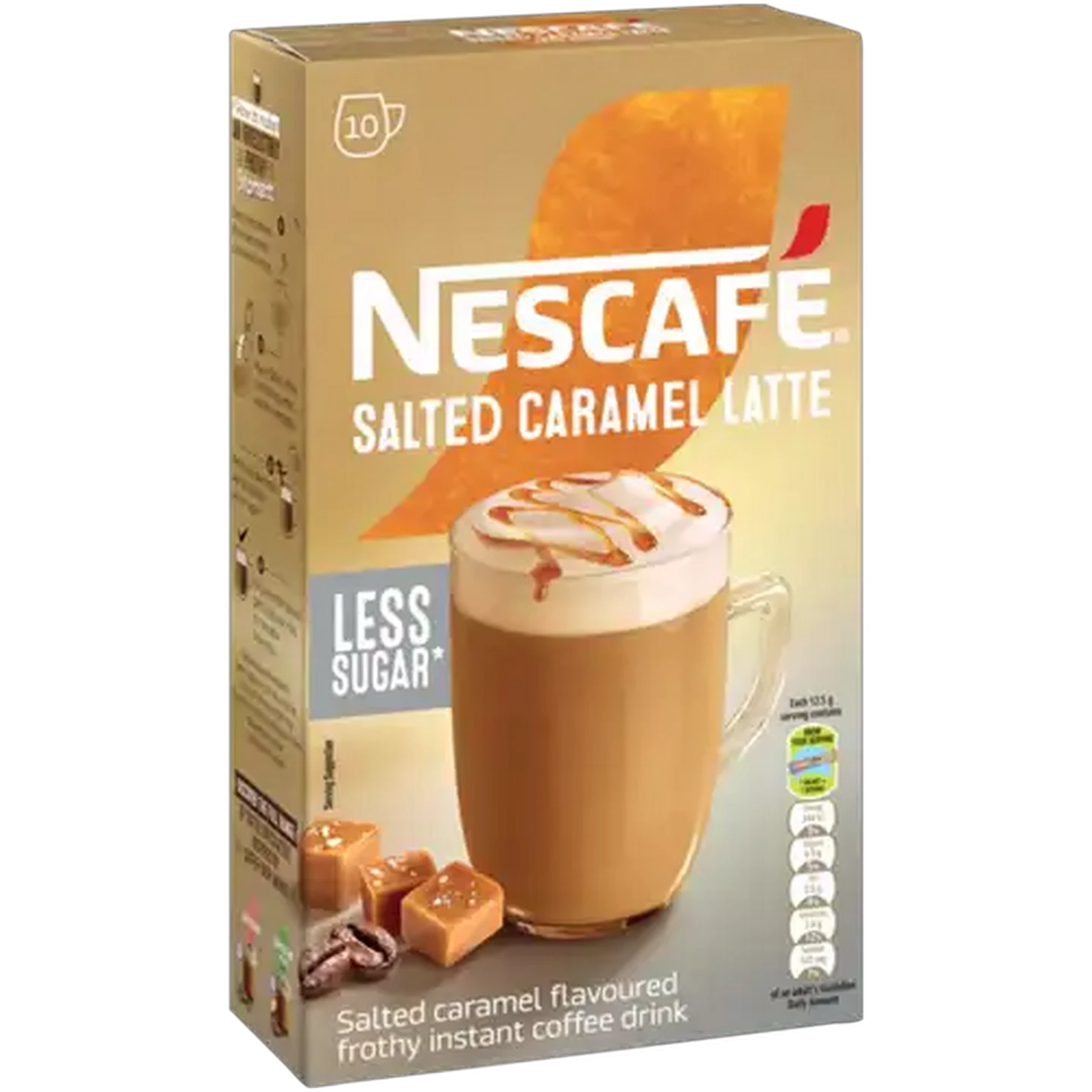 Image of NESCAFÉ Salted Caramel Flavoured Less Sugar Instant Latte 10 x 12.5g