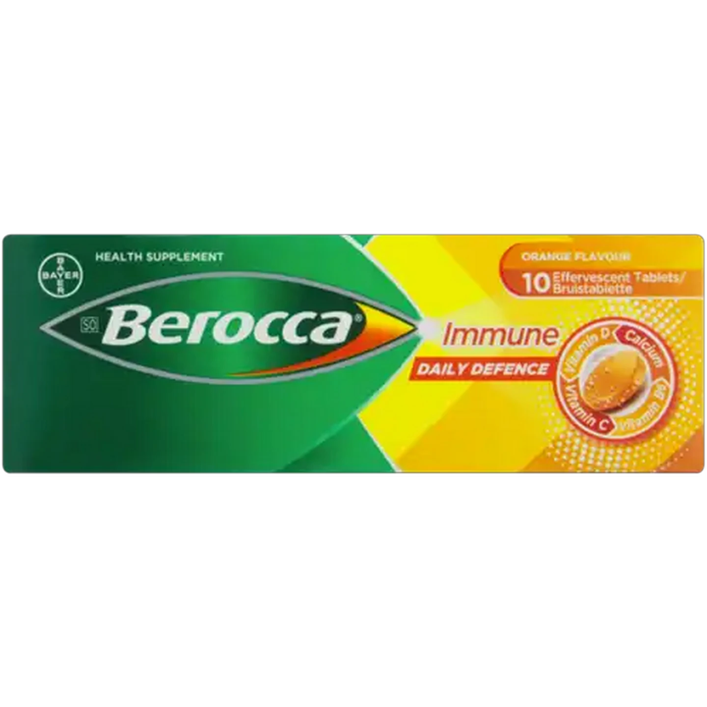 Image of Berocca Orange Flavour Immune Daily Defence Effervescent Tablets 10 Pack
