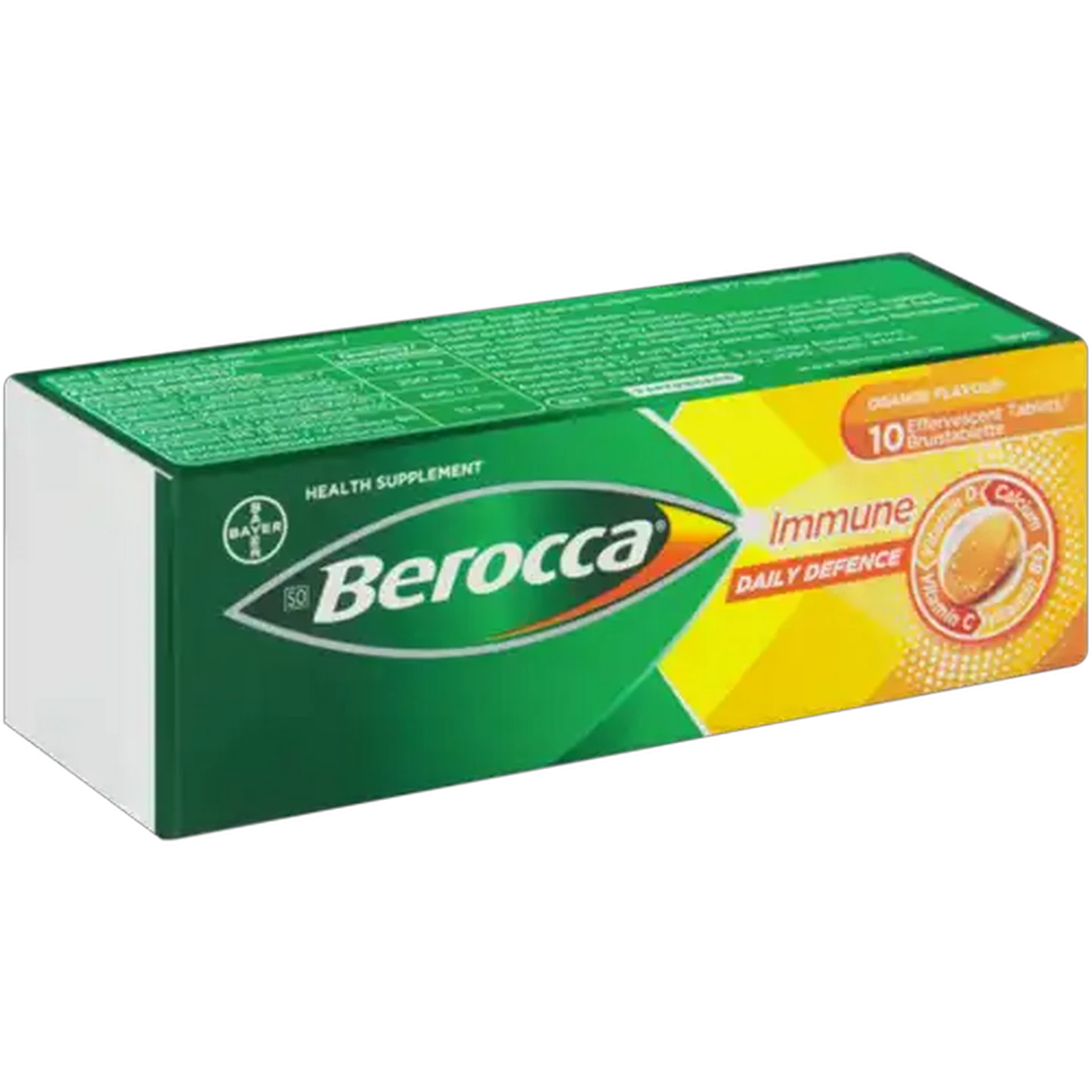 Image of Berocca Orange Flavour Immune Daily Defence Effervescent Tablets 10 Pack
