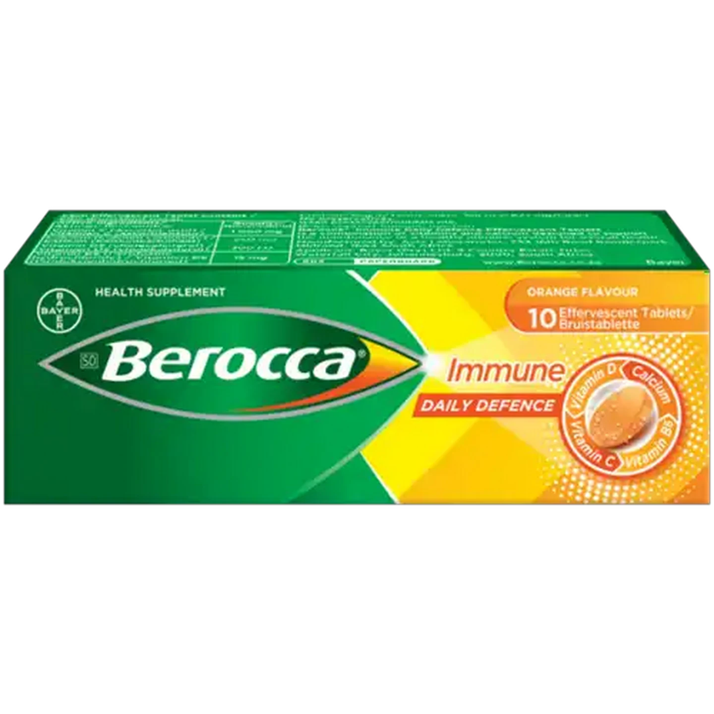 Image of Berocca Orange Flavour Immune Daily Defence Effervescent Tablets 10 Pack