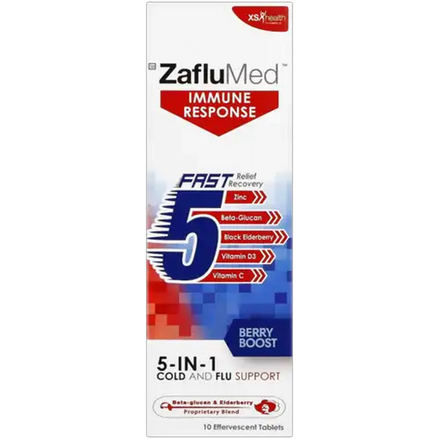 Image of ZafluMed Berry Boost 5-in-1 Cold & Flu Effervescent Tablets 10 Pack